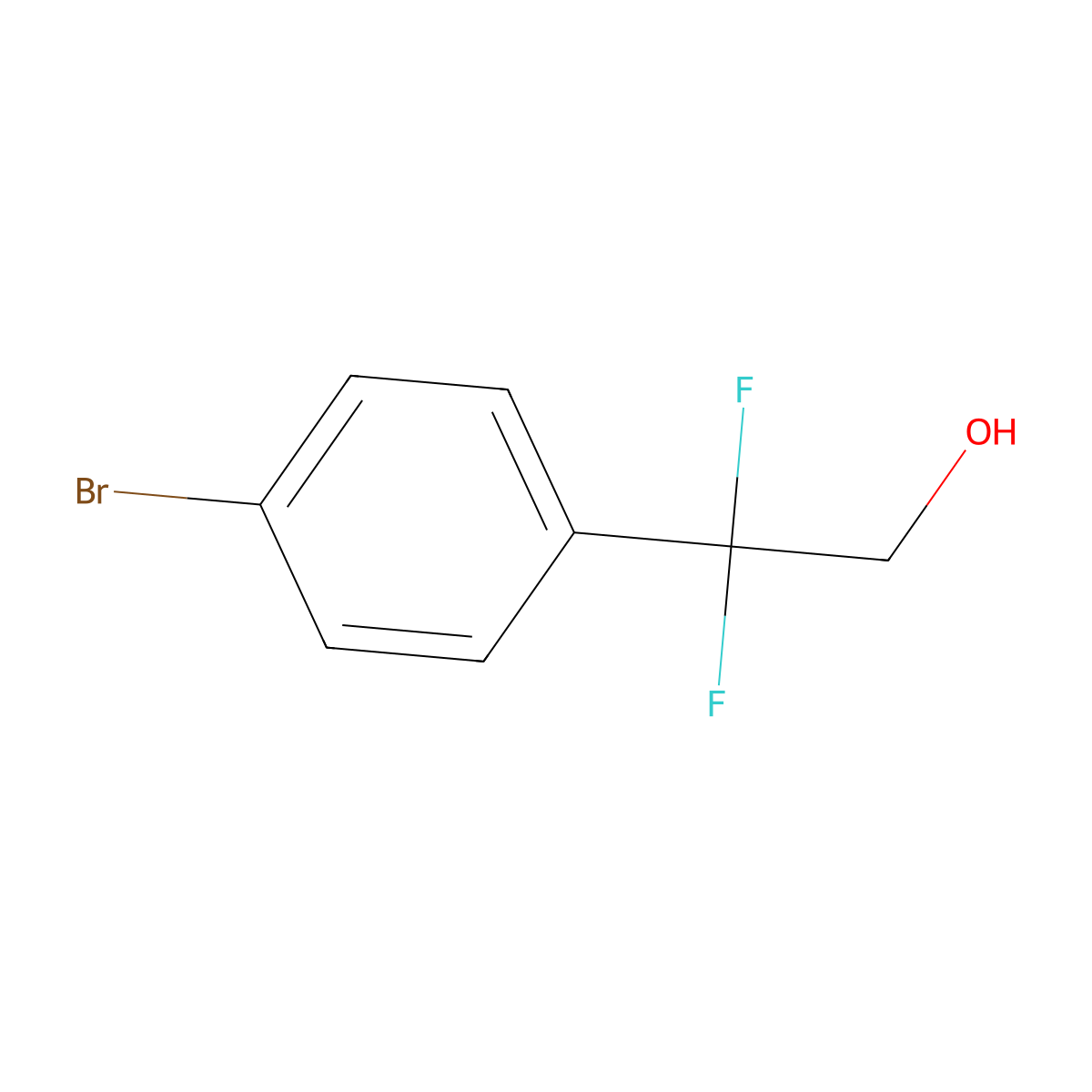 2-(4-Bromophenyl)-2,2-difluoroethanol molecular structure, CAS 1779939-06-8