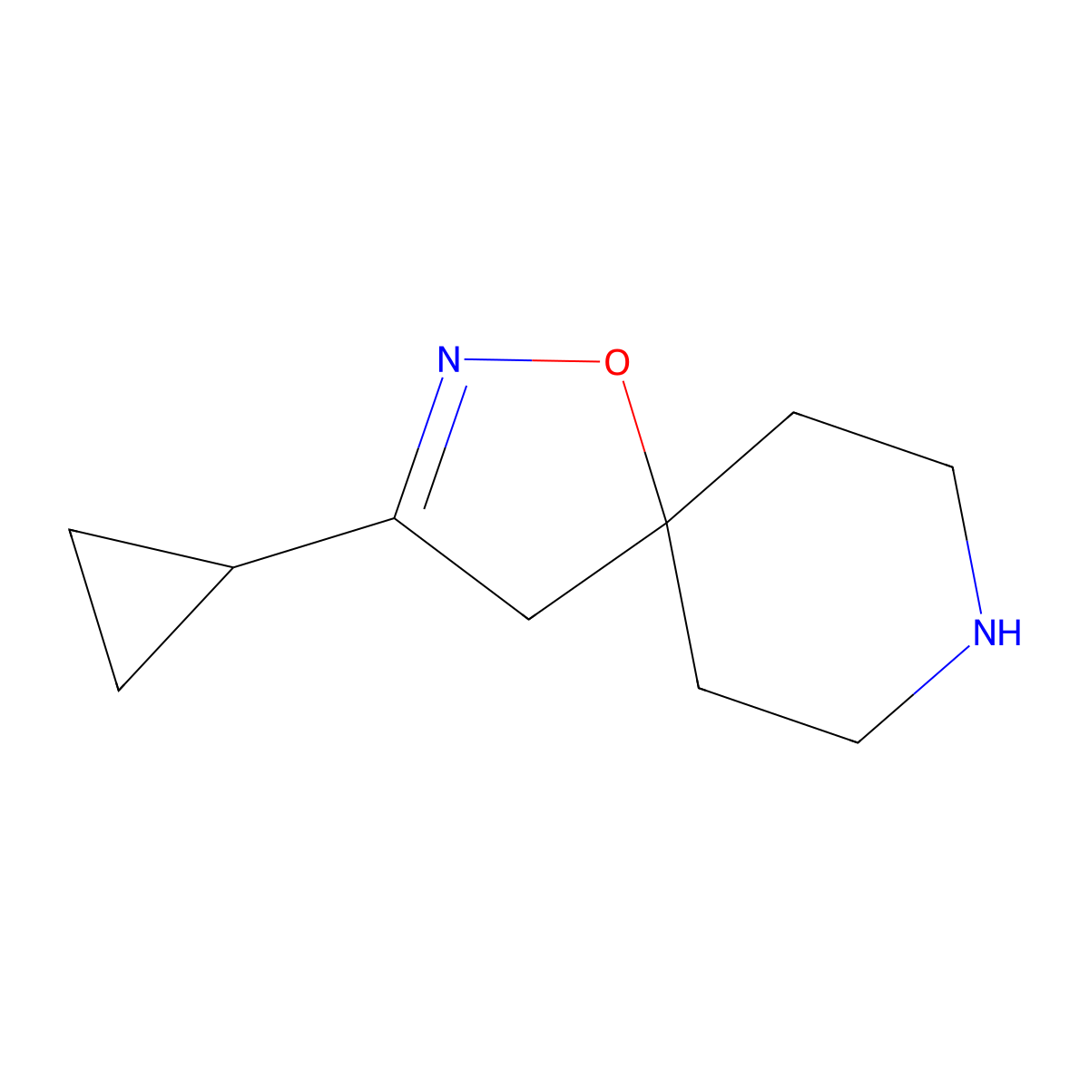 3-Cyclopropyl-1-oxa-2,8-diazaspiro[4.5]dec-2-ene molecular structure, CAS 1779939-89-7