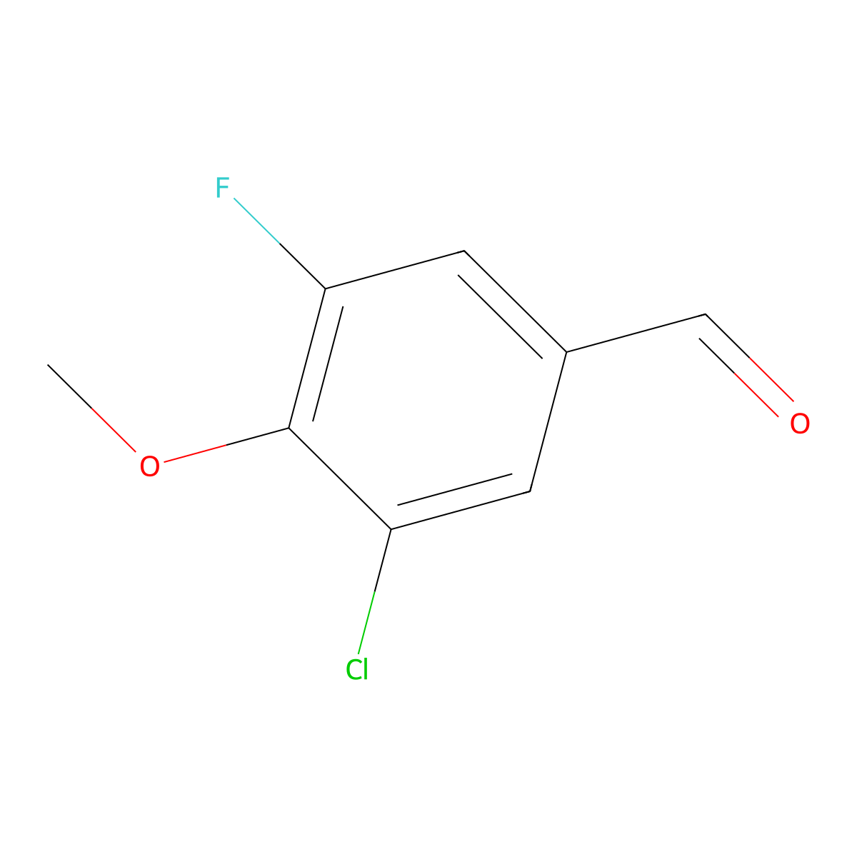 3-Chloro-5-fluoro-4-methoxybenzaldehyde molecular structure, CAS 177994-49-9