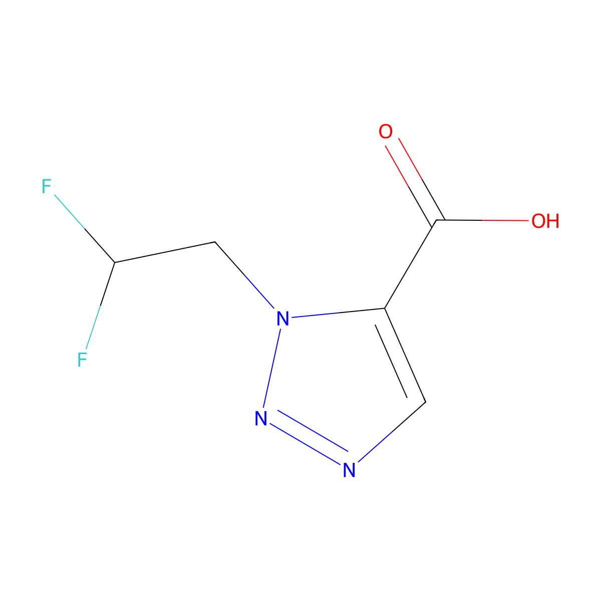 1-(2,2-difluoroethyl)-1H-1,2,3-triazole-5-carboxylic acid molecular structure, CAS 1779940-94-1