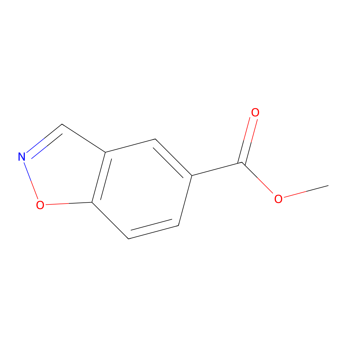 Methyl 1,2-benzoxazole-5-carboxylate molecular structure, CAS 1779941-38-6