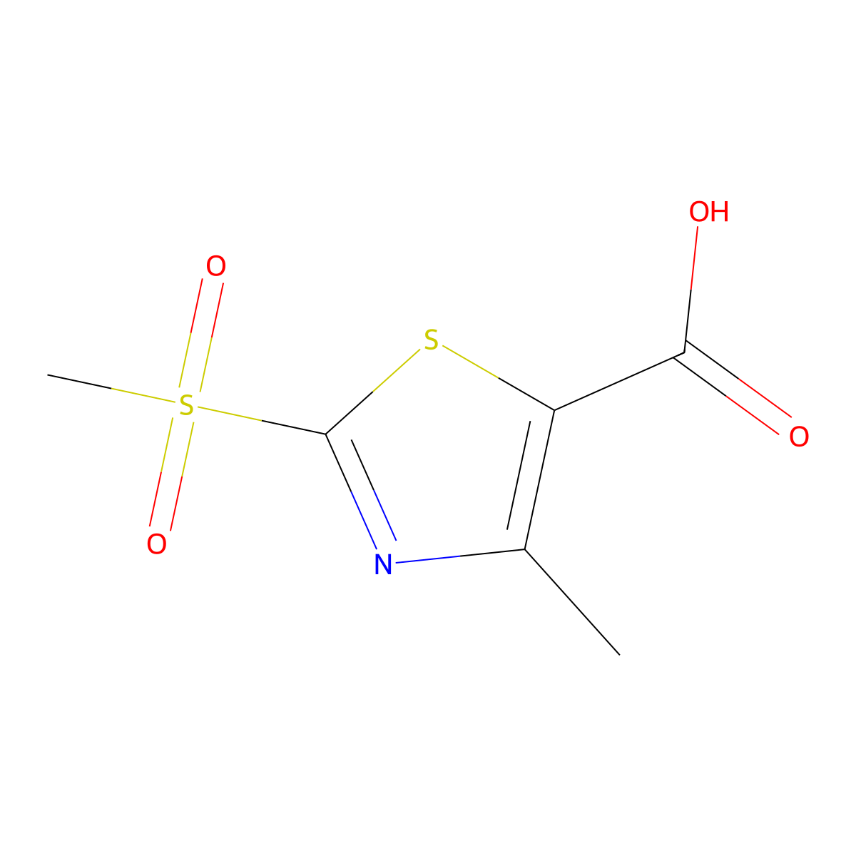 2-Methanesulfonyl-4-methyl-1,3-thiazole-5-carboxylic acid molecular structure, CAS 1779944-56-7