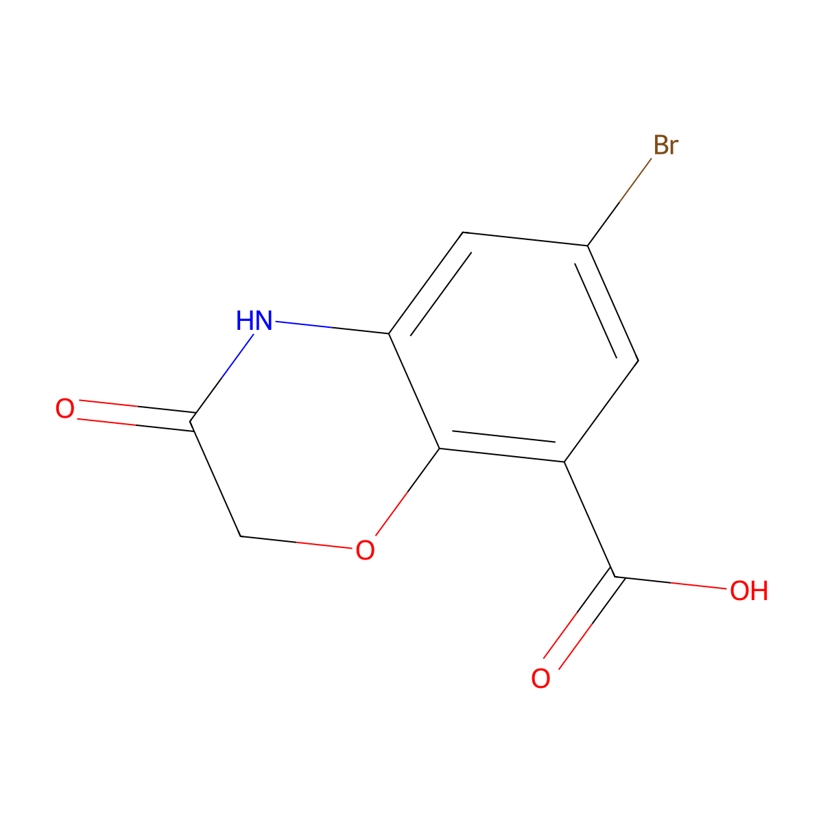 6-bromo-3-oxo-4H-1,4-benzoxazine-8-carboxylic acid molecular structure, CAS 1779945-07-1
