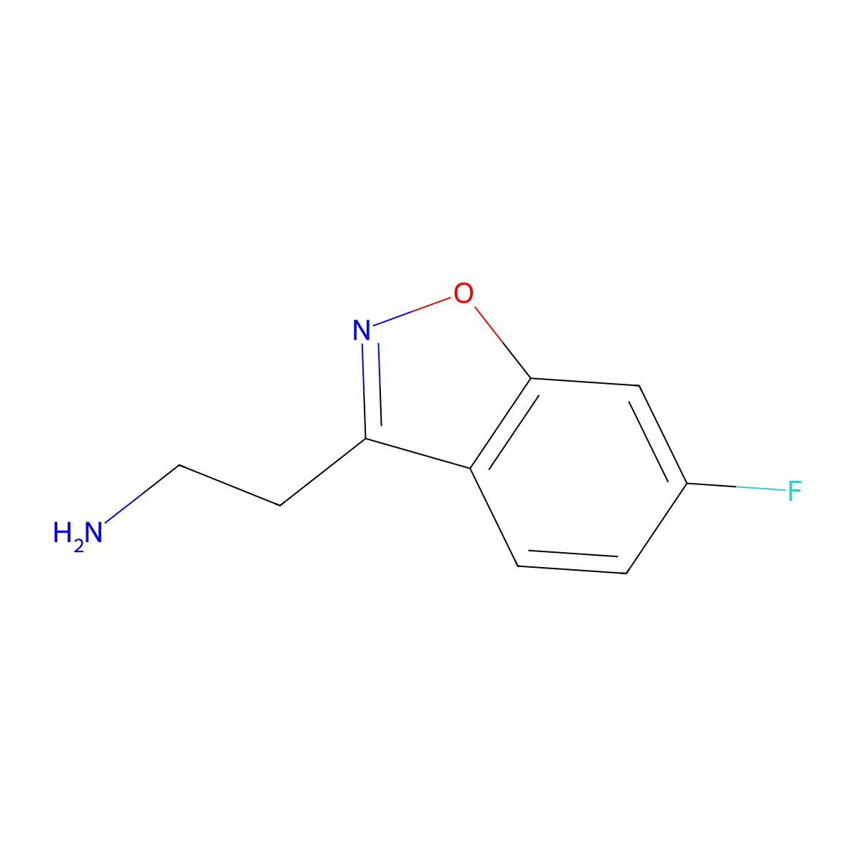 2-(6-Fluoro-1,2-benzoxazol-3-yl)ethan-1-amine molecular structure, CAS 1779948-65-0