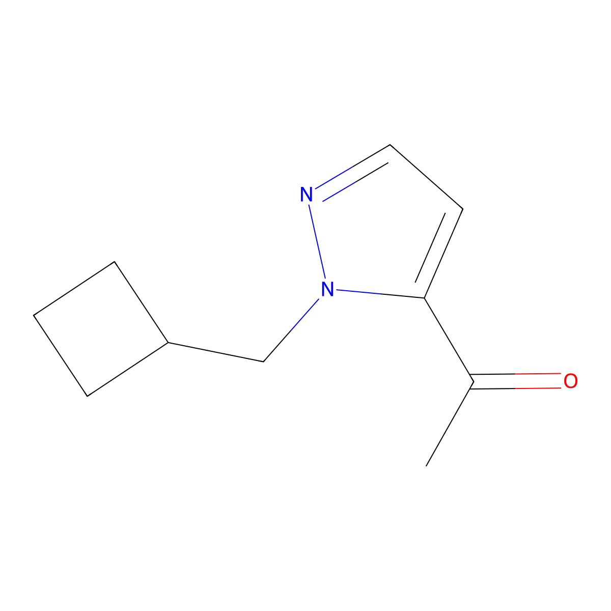 1-[1-(cyclobutylmethyl)-1H-pyrazol-5-yl]ethan-1-one molecular structure, CAS 1779952-59-8