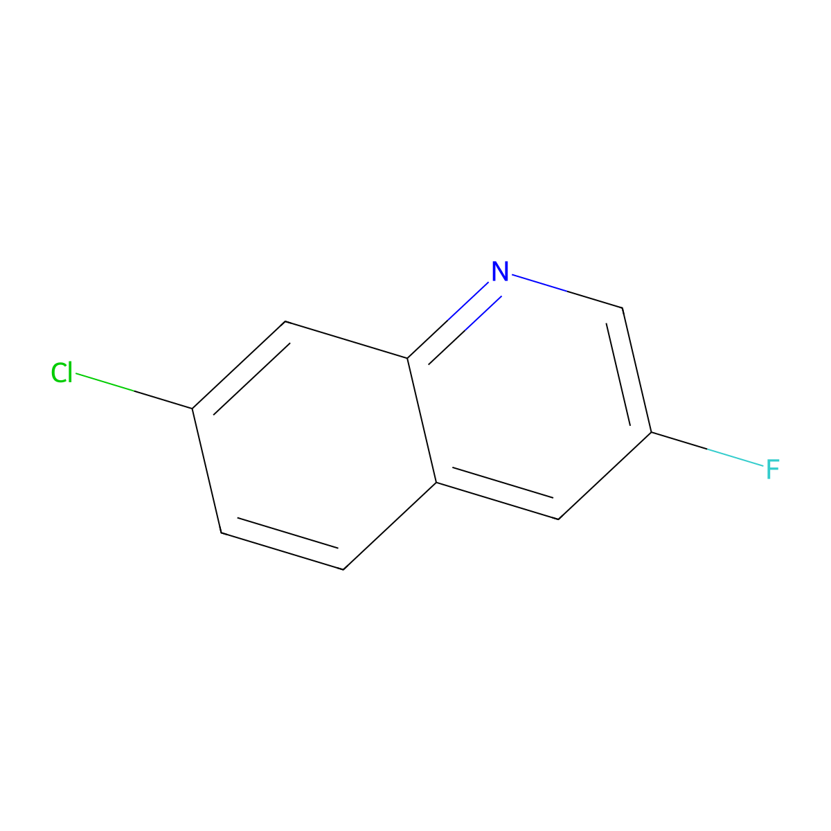 7-Chloro-3-fluoroquinoline molecular structure, CAS 1779954-48-1