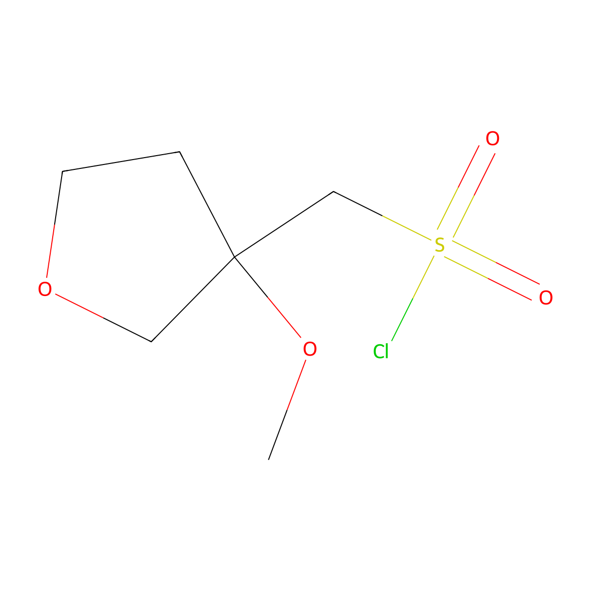(3-Methoxyoxolan-3-yl)methanesulfonyl chloride molecular structure, CAS 1779959-76-0