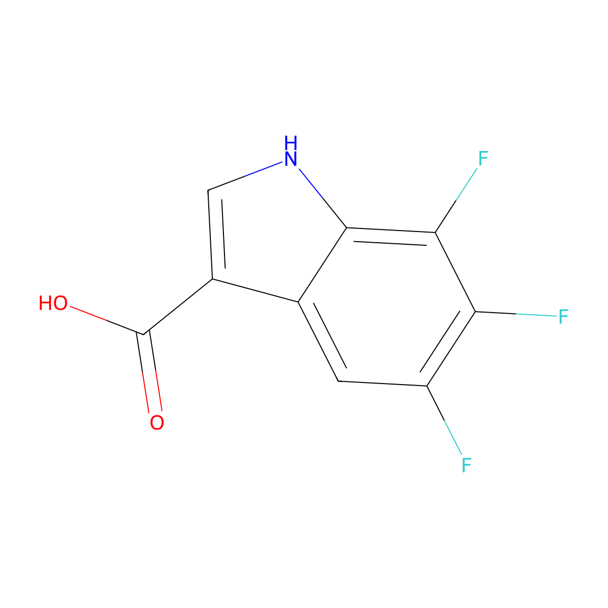 5,6,7-trifluoro-1H-indole-3-carboxylic acid molecular structure, CAS 1779960-53-0