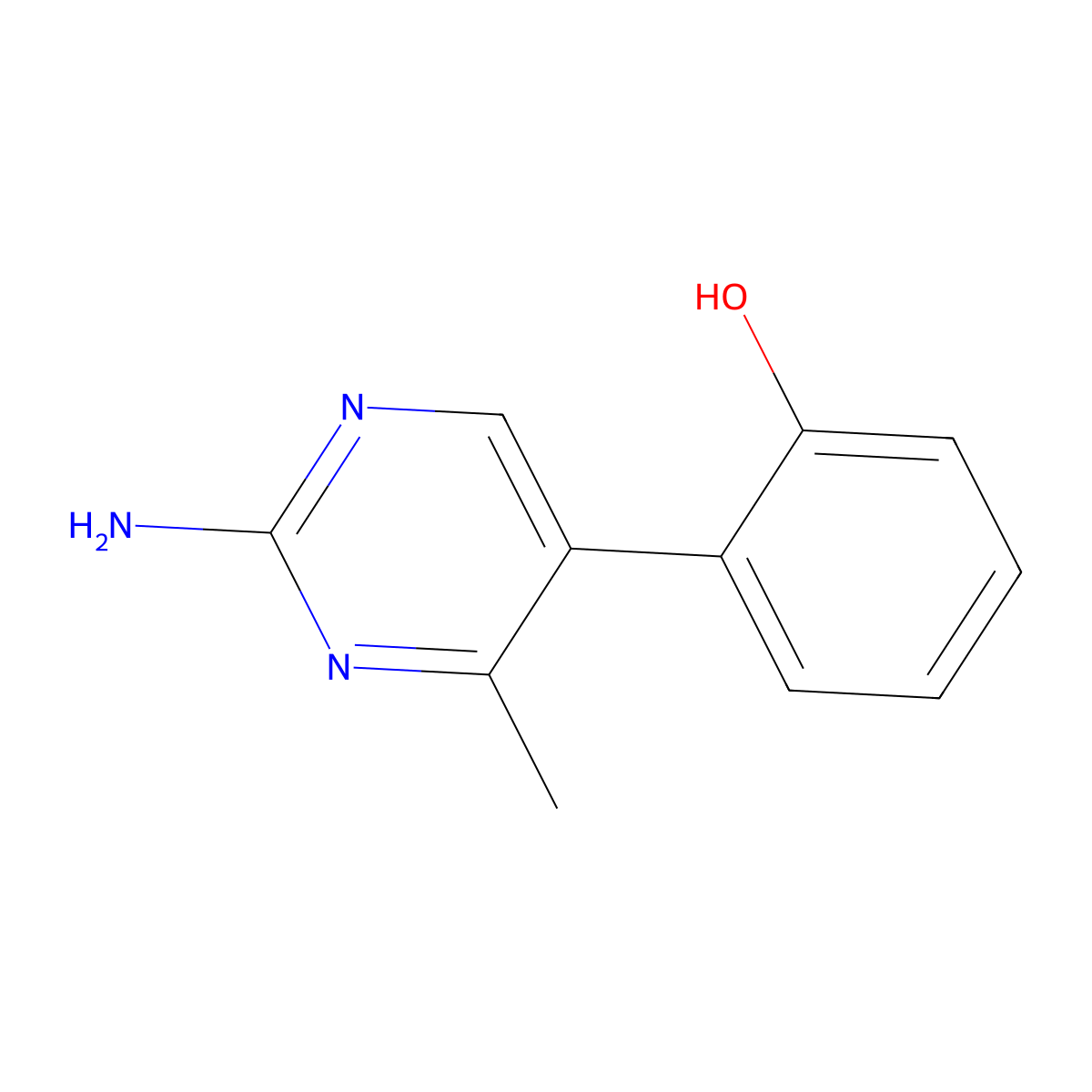 2-(2-Amino-4-methyl-5-pyrimidinyl)phenol molecular structure, CAS 1779962-43-4