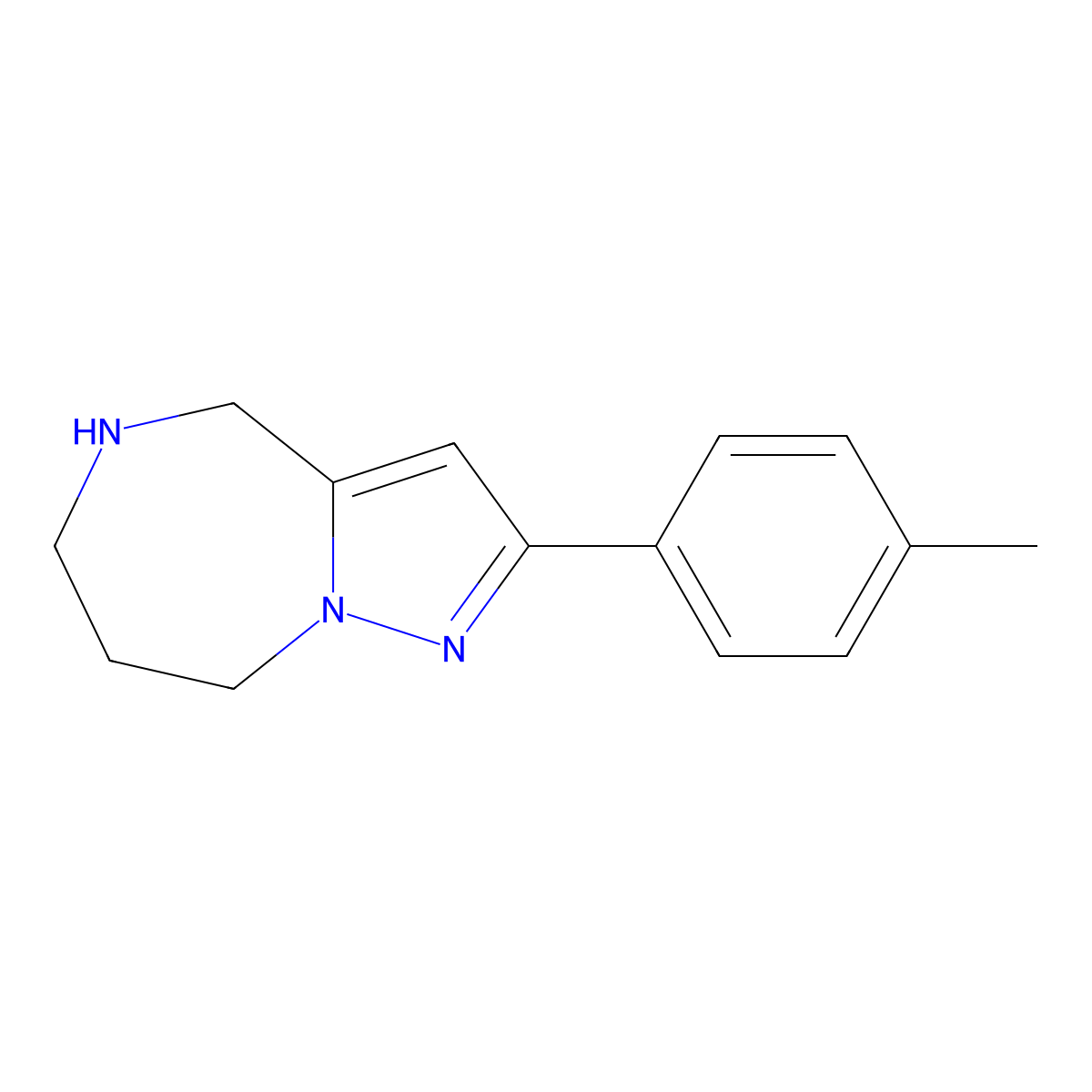 2-(p-Tolyl)-5,6,7,8-tetrahydro-4H-pyrazolo[1,5-a][1,4]diazepine molecular structure, CAS 1779965-67-1