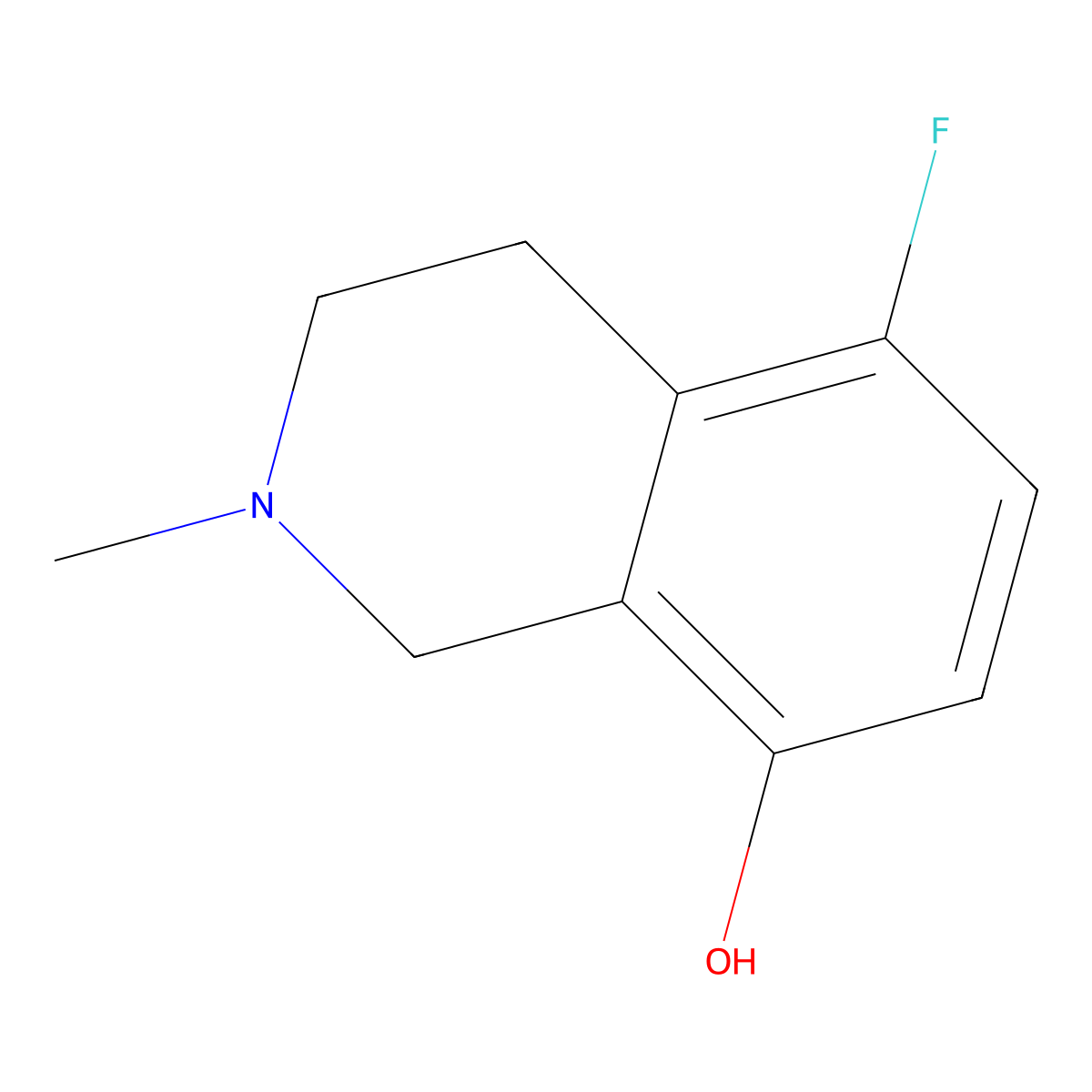 5-Fluoro-2-methyl-1,2,3,4-tetrahydroisoquinolin-8-ol molecular structure, CAS 1779972-93-8