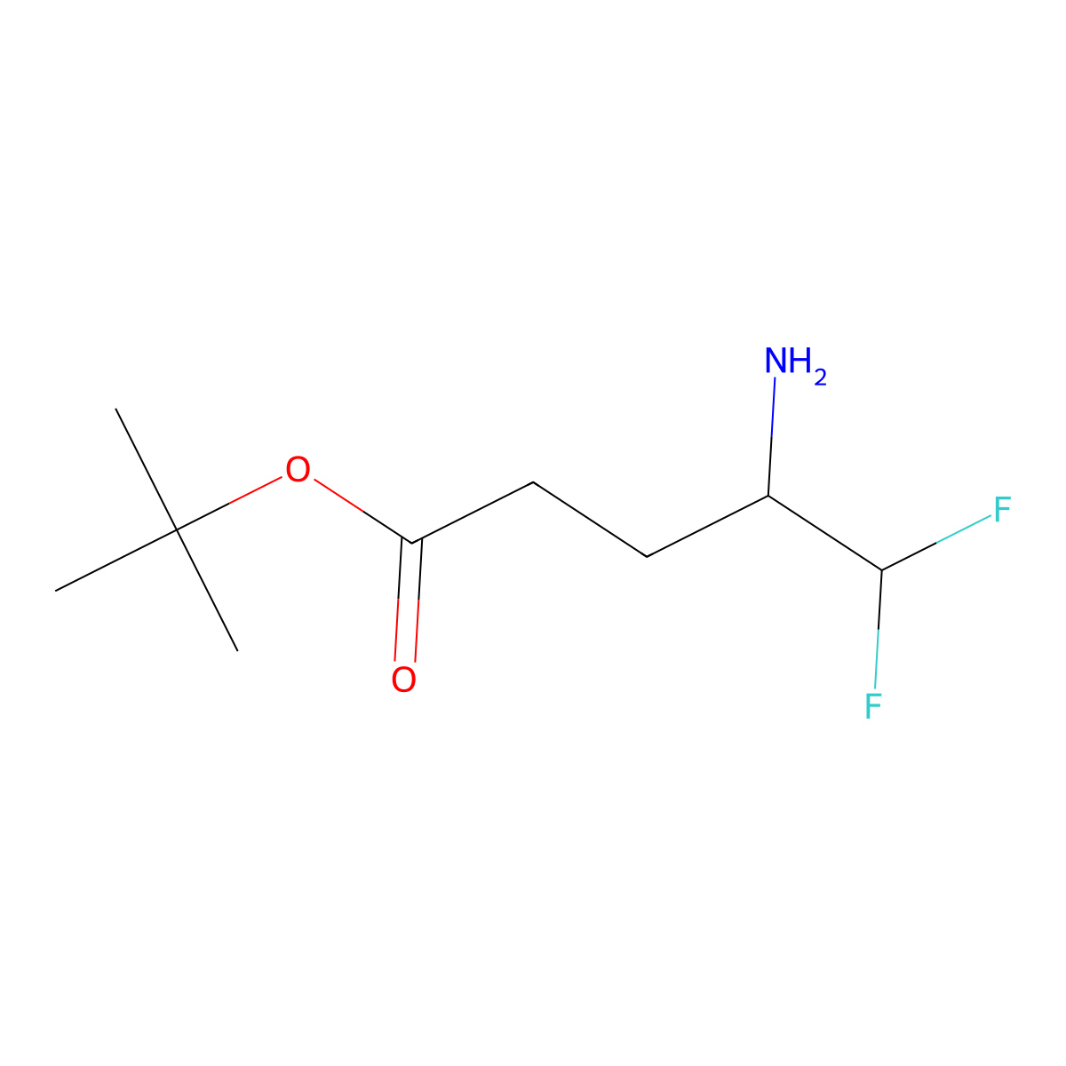Tert-butyl 4-amino-5,5-difluoropentanoate molecular structure, CAS 1779974-32-1