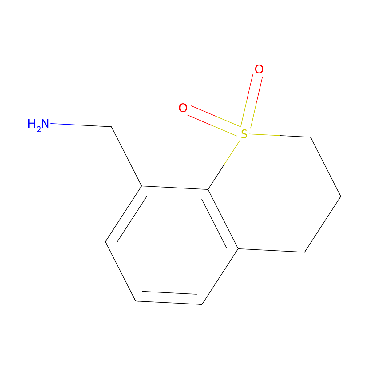 8-(aminomethyl)-3,4-dihydro-2H-1lambda6-benzothiopyran-1,1-dione molecular structure, CAS 1779974-53-6