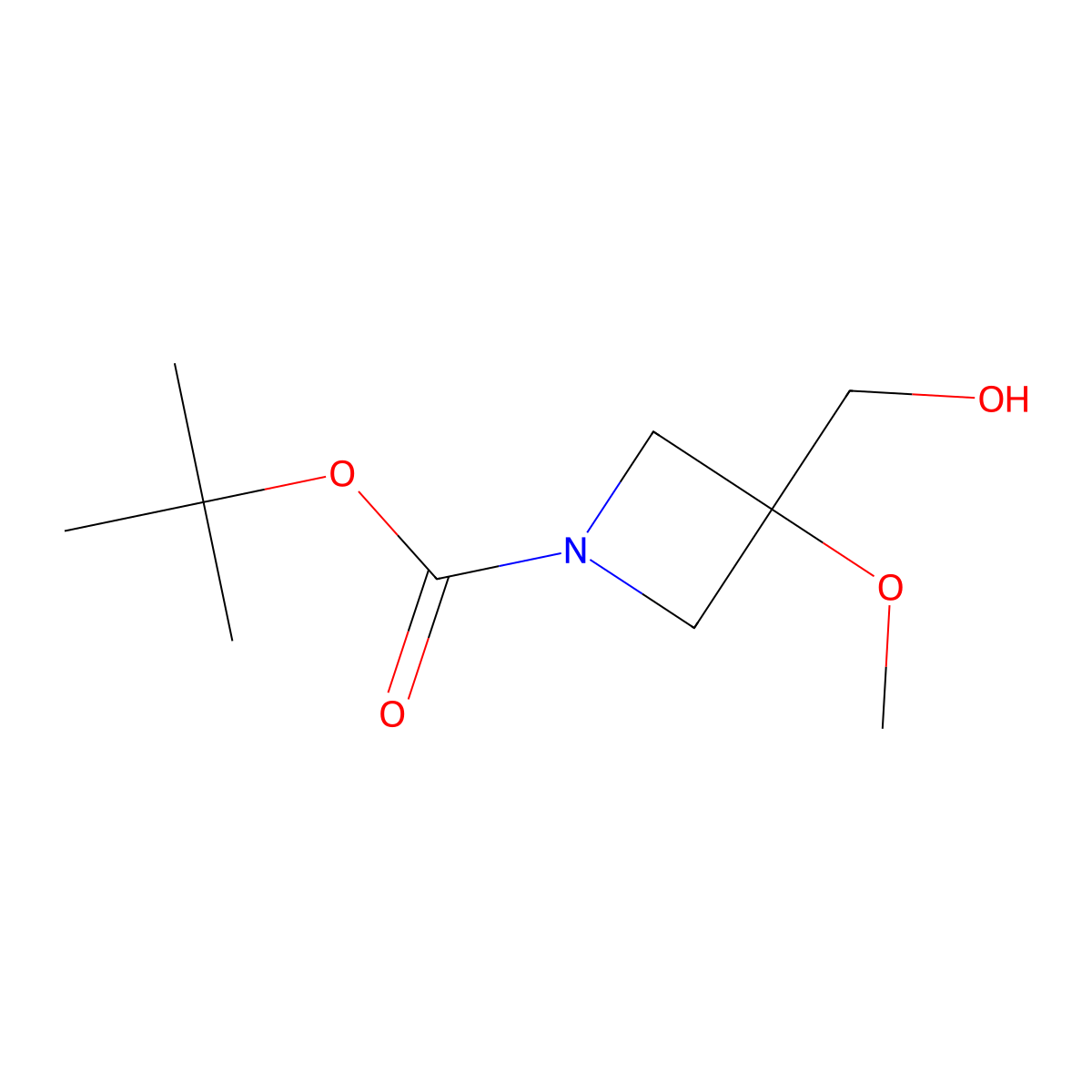 tert-Butyl 3-(hydroxymethyl)-3-methoxyazetidine-1-carboxylate molecular structure, CAS 1779977-63-7