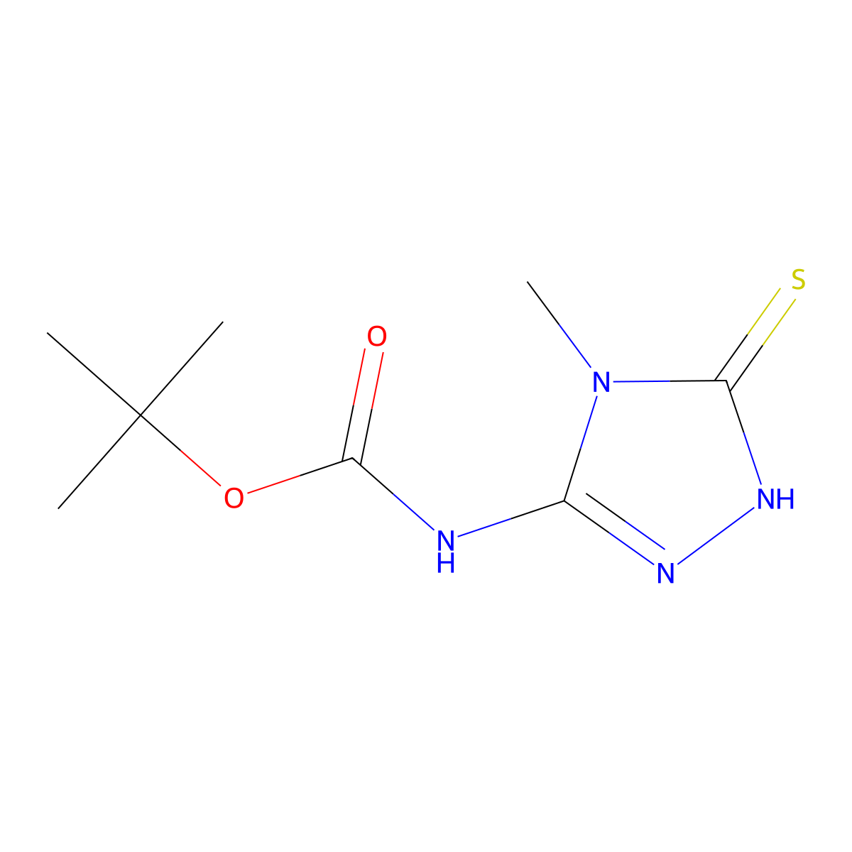 tert-butyl N-(4-methyl-5-sulfanyl-4H-1,2,4-triazol-3-yl)carbamate molecular structure, CAS 1779984-67-6