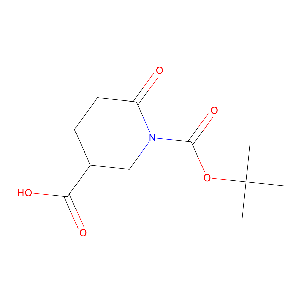 1-(tert-Butoxycarbonyl)-6-oxopiperidine-3-carboxylic acid molecular structure, CAS 1779990-74-7