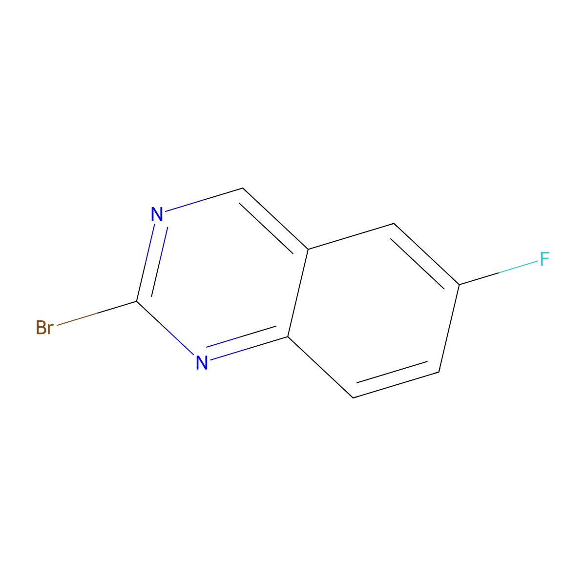 2-Bromo-6-fluoroquinazoline molecular structure, CAS 1779996-43-8