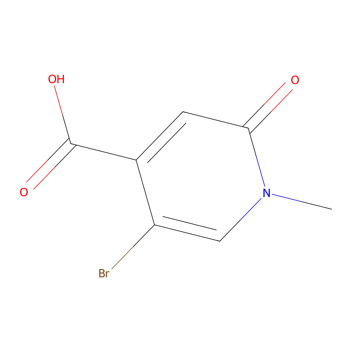5-Bromo-1-methyl-2-oxo-1,2-dihydropyridine-4-carboxylic acid molecular structure, CAS 1779998-57-0