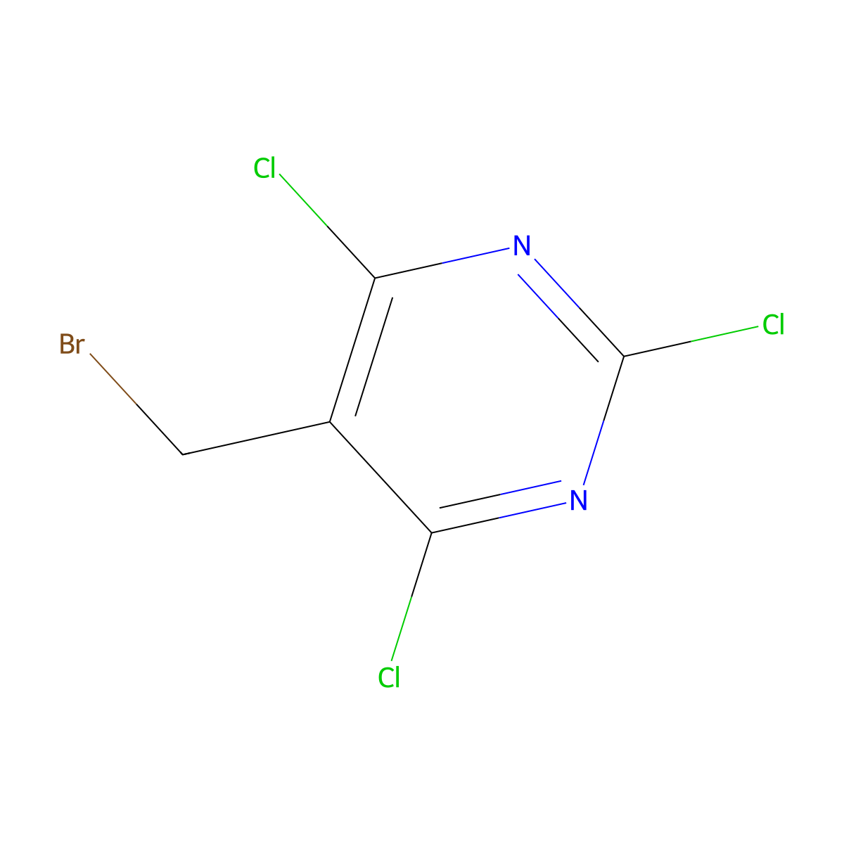 5-(Bromomethyl)-2,4,6-trichloropyrimidine molecular structure, CAS 1780-37-6