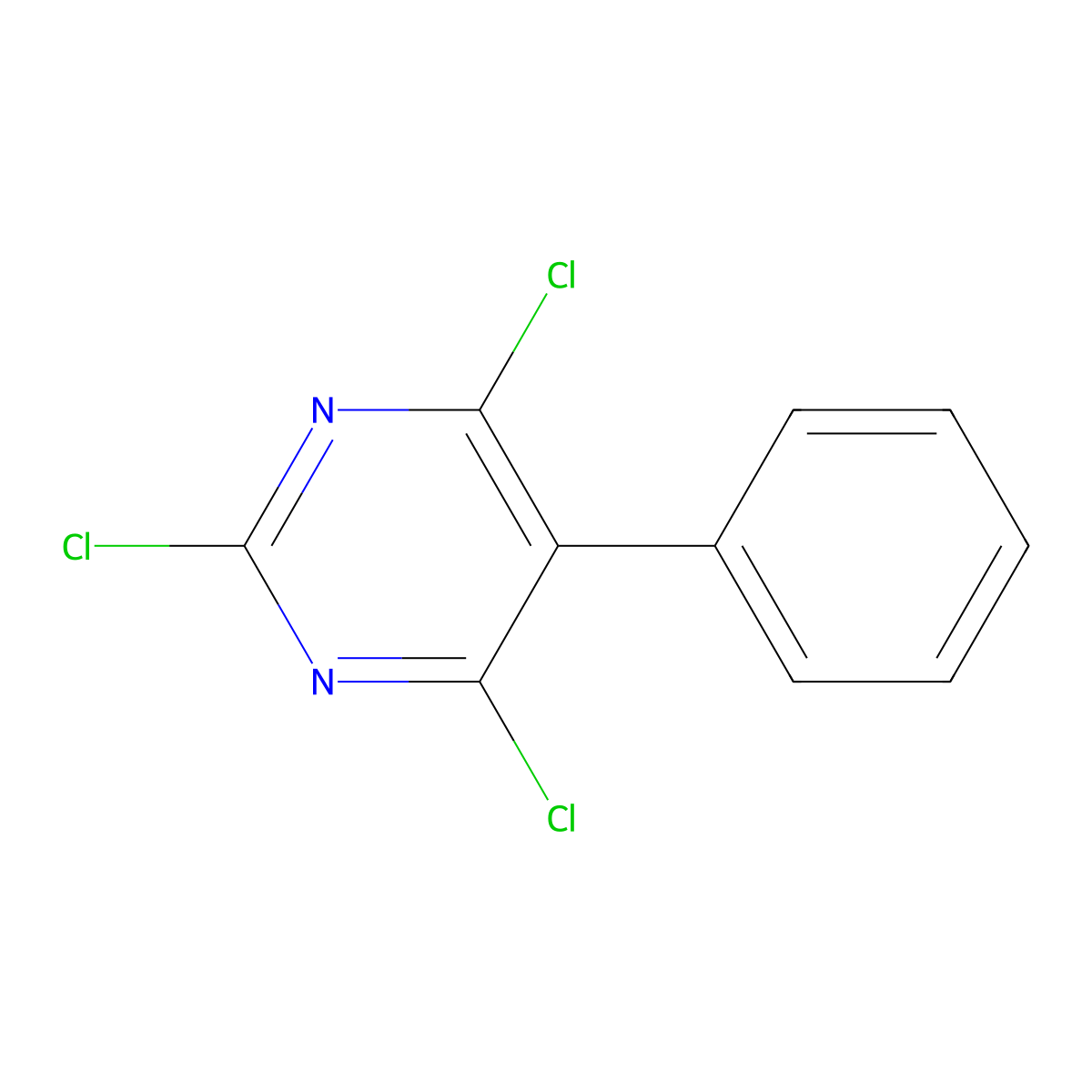 2,4,6-Trichloro-5-phenylpyrimidine molecular structure, CAS 1780-39-8