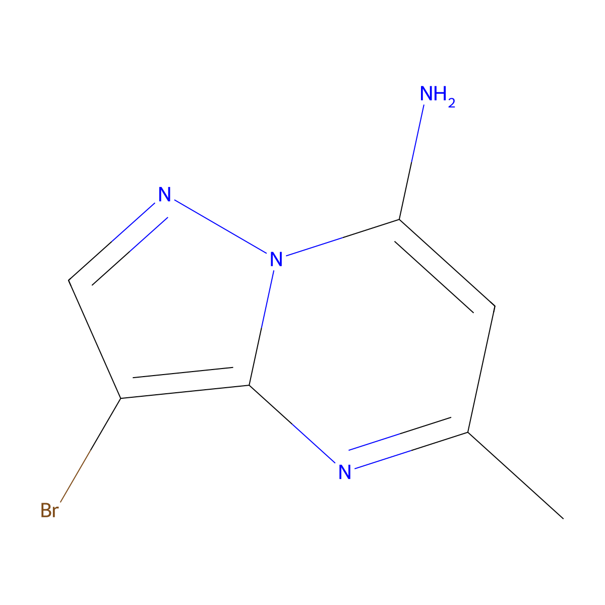 3-Bromo-5-methylpyrazolo(1,5-a)pyrimidin-7-amine molecular structure, CAS 1780-65-0