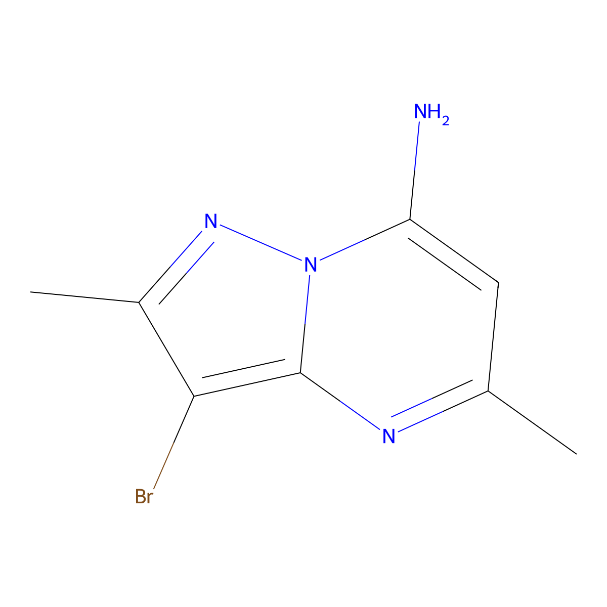 3-Bromo-2,5-dimethylpyrazolo(1,5-a)pyrimidin-7-amine molecular structure, CAS 1780-68-3