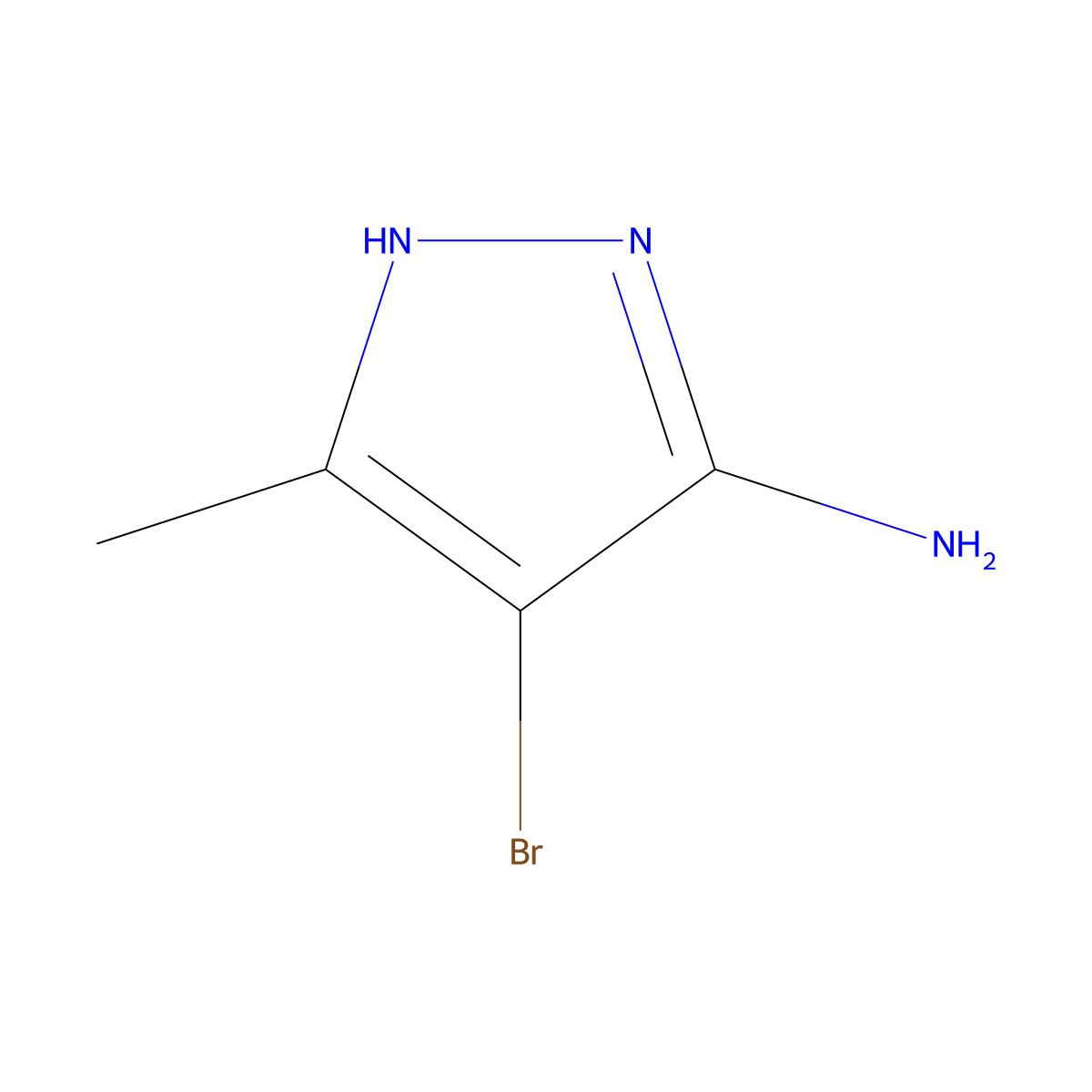 3-Amino-4-bromo-5-methylpyrazole molecular structure, CAS 1780-72-9