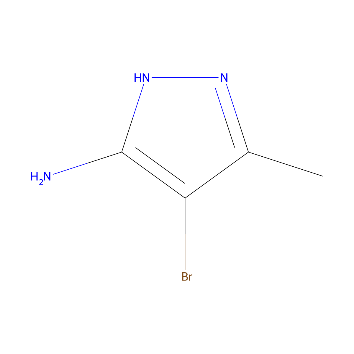 3-Amino-4-bromo-5-methylpyrazole molecular structure, CAS 1780-72-9