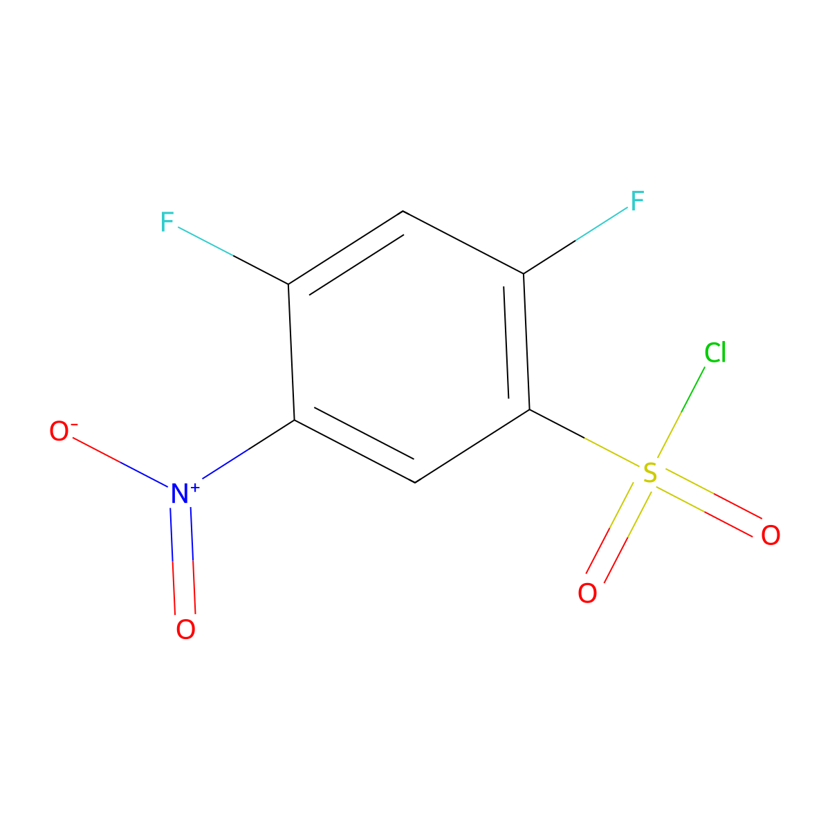 2,4-Difluoro-5-nitrobenzene-1-sulfonyl chloride molecular structure, CAS 1780-83-2