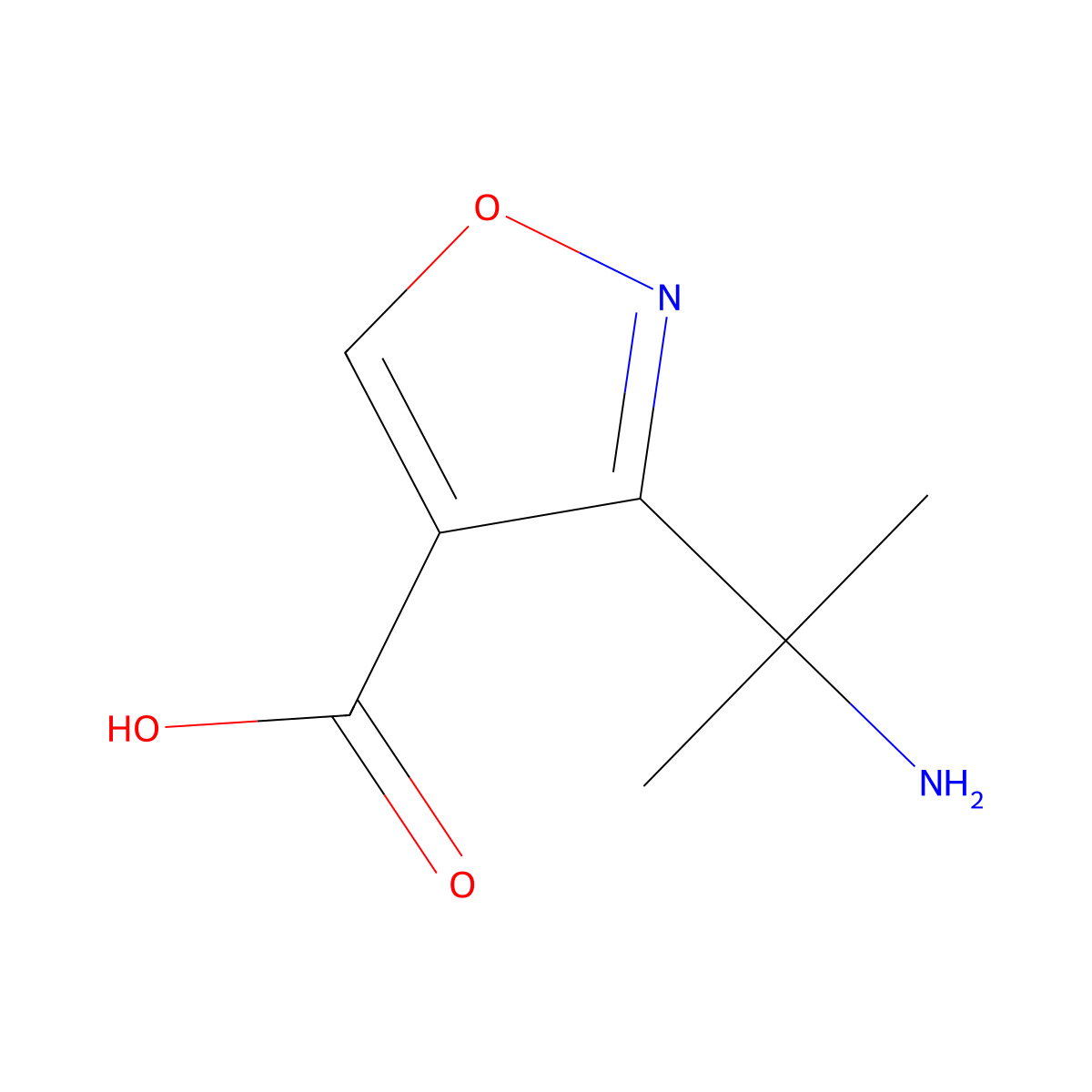 3-(2-Aminopropan-2-yl)-1,2-oxazole-4-carboxylic acid molecular structure, CAS 1780000-37-4