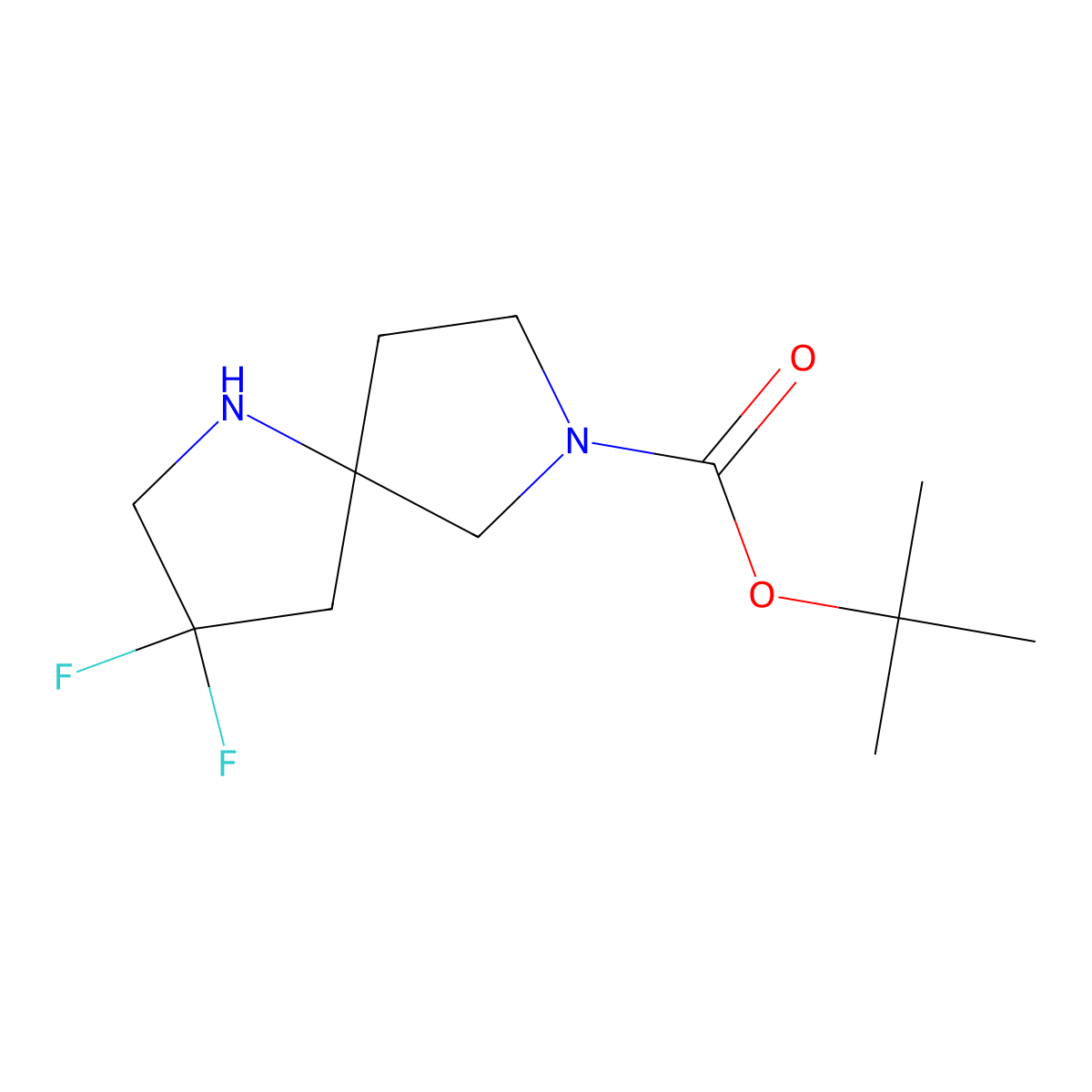 tert-Butyl 3,3-difluoro-1,7-diazaspiro[4.4]nonane-7-carboxylate molecular structure, CAS 1780001-70-8