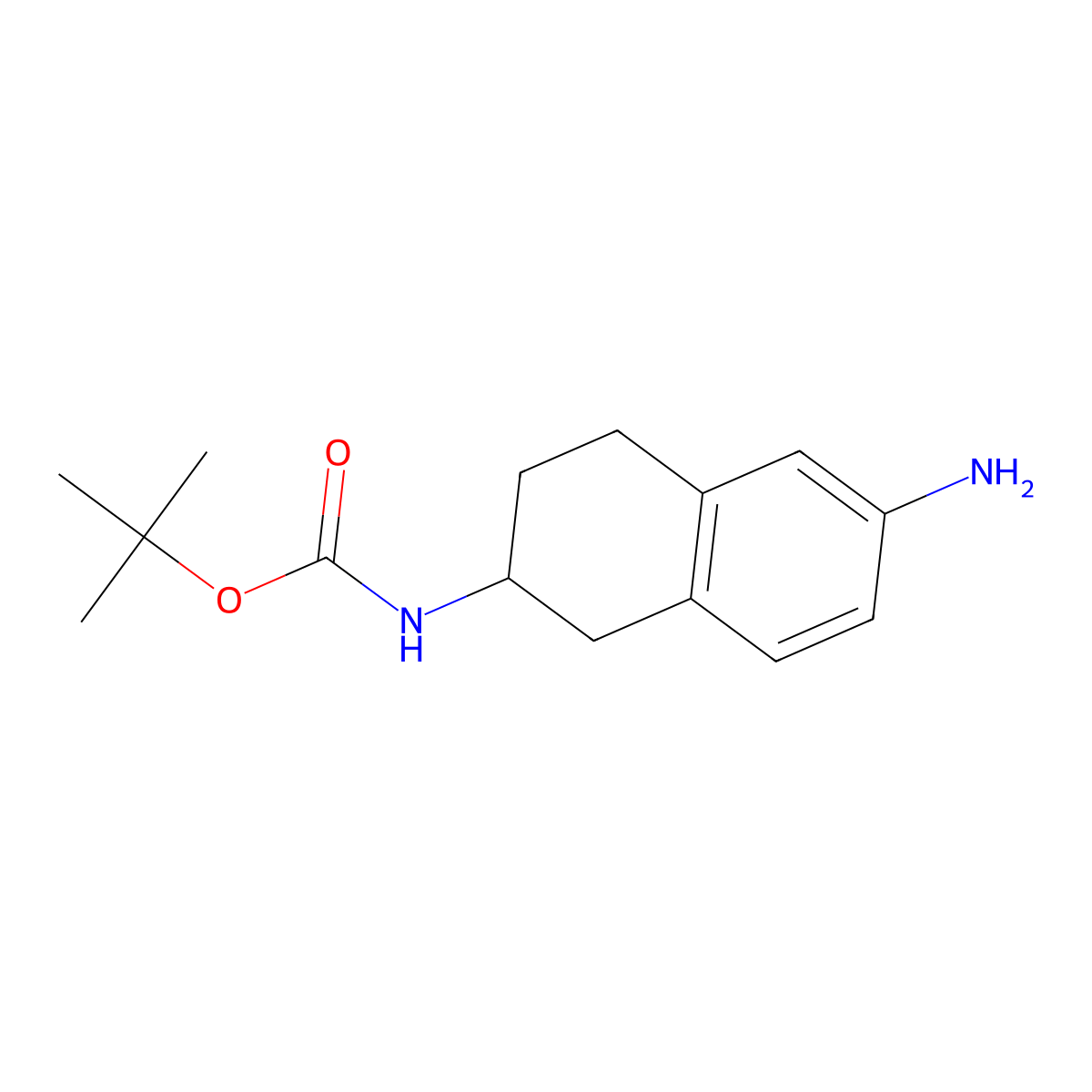 tert-butyl N-(6-amino-1,2,3,4-tetrahydronaphthalen-2-yl)carbamate molecular structure, CAS 1780002-00-7