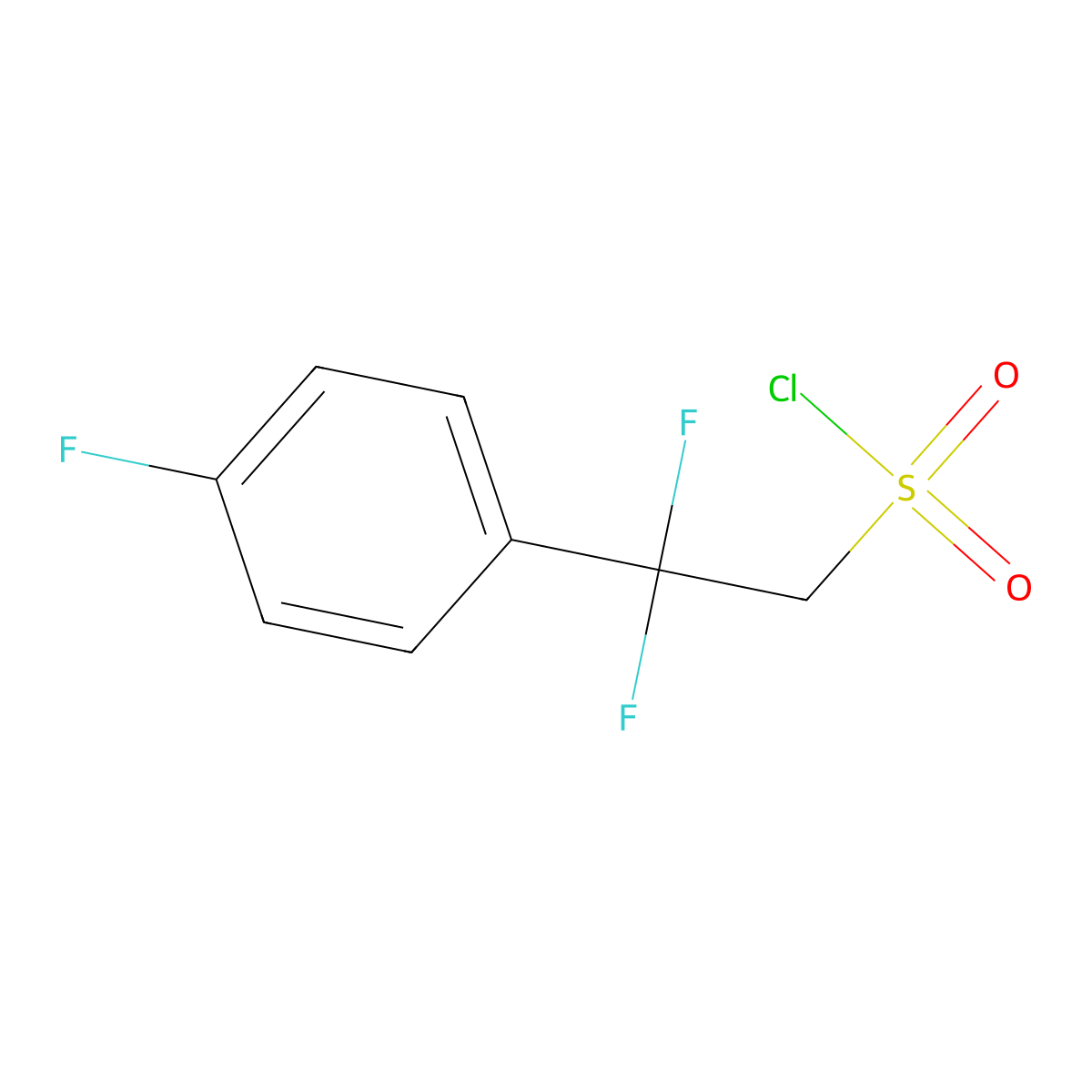 2,2-Difluoro-2-(4-fluorophenyl)ethane-1-sulfonyl chloride molecular structure, CAS 1780002-88-1