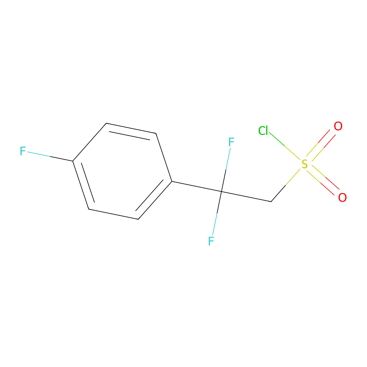 2,2-Difluoro-2-(4-fluorophenyl)ethane-1-sulfonyl chloride molecular structure, CAS 1780002-88-1