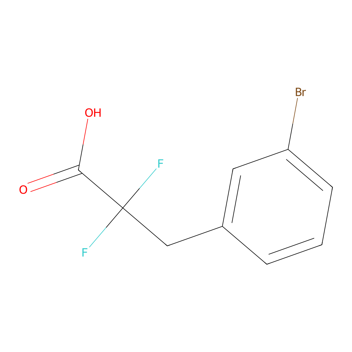 3-(3-Bromophenyl)-2,2-difluoropropanoic acid molecular structure, CAS 1780005-64-2