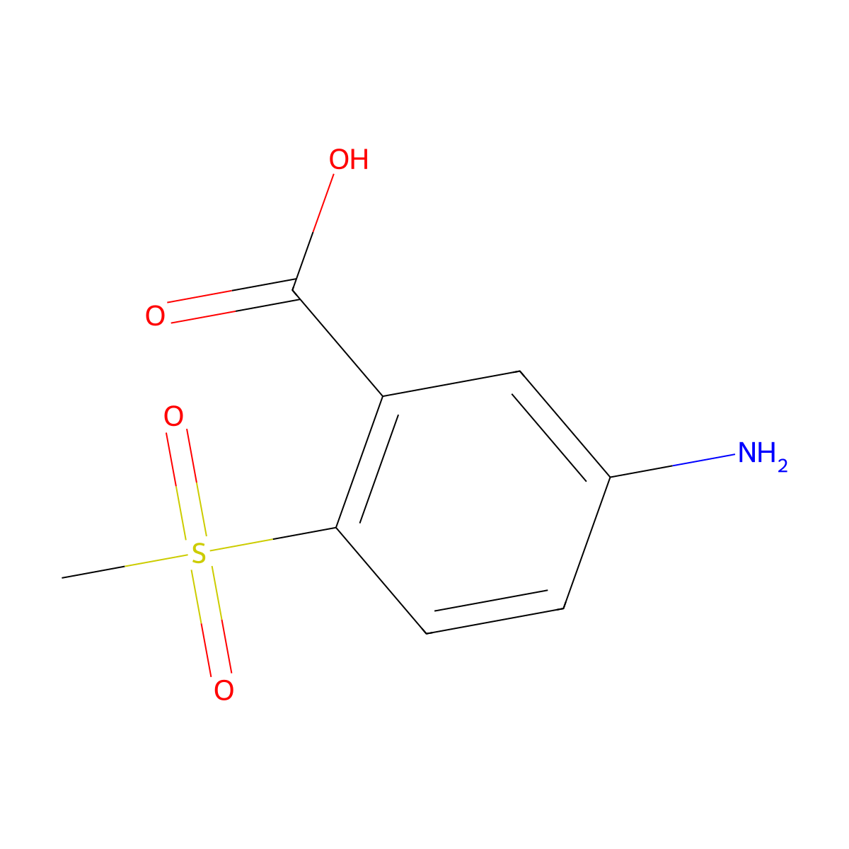 5-Amino-2-methanesulfonylbenzoic acid molecular structure, CAS 1780010-07-2