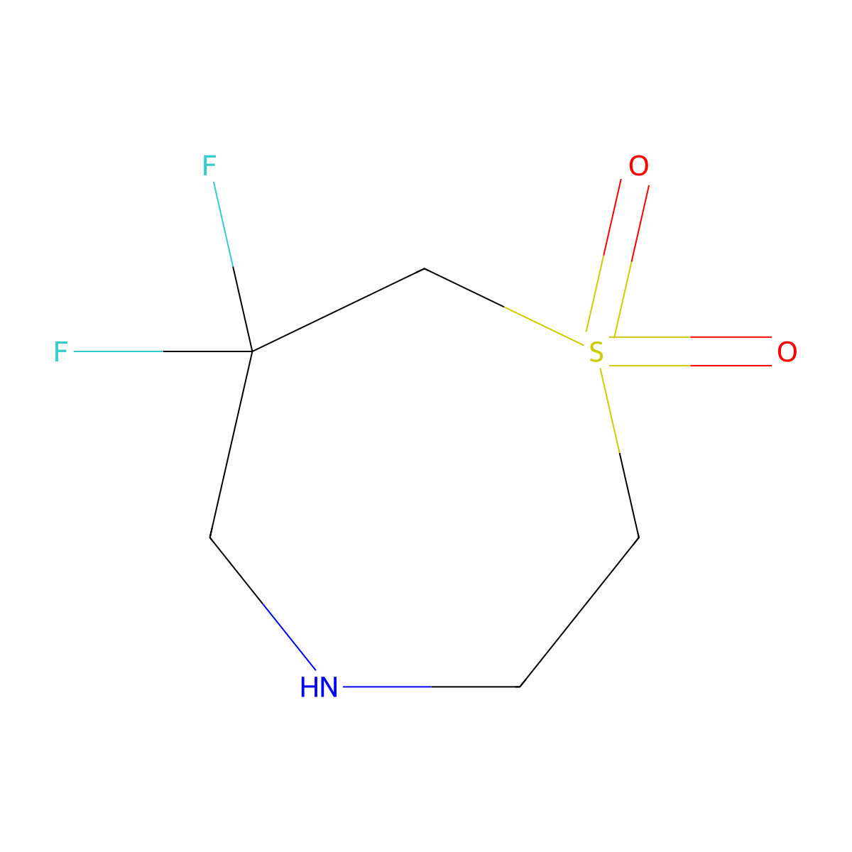 6,6-Difluoro-1,4-thiazepane 1,1-dioxide molecular structure, CAS 1780013-36-6