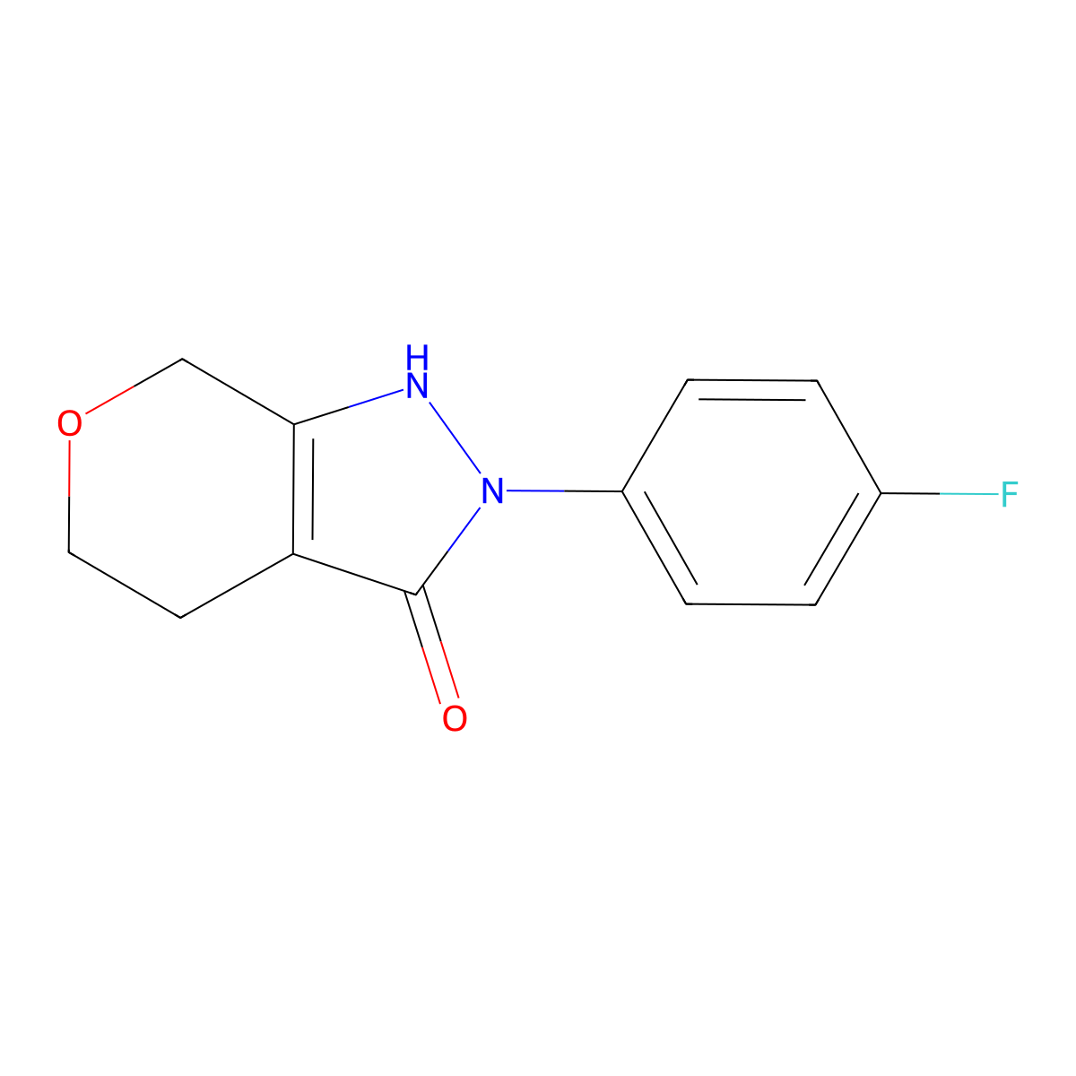 2-(4-fluorophenyl)-2H,4H,5H,7H-pyrano[3,4-c]pyrazol-3-ol molecular structure, CAS 1780014-20-1