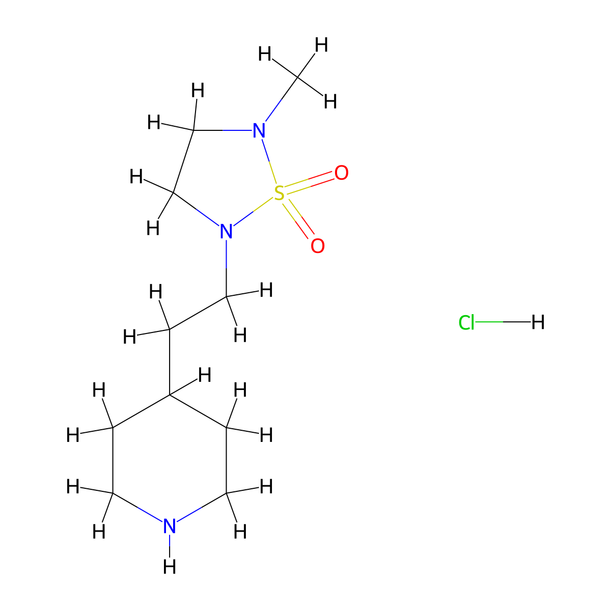 2-Methyl-5-[2-(piperidin-4-yl)ethyl]-1$l^{6},2,5-thiadiazolidine-1,1-dione hydrochloride molecular structure, CAS 1780020-81-6