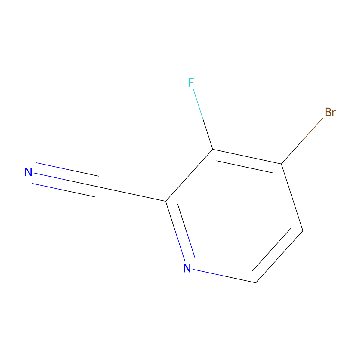4-Bromo-3-fluoro-pyridine-2-carbonitrile molecular structure, CAS 1780027-97-5