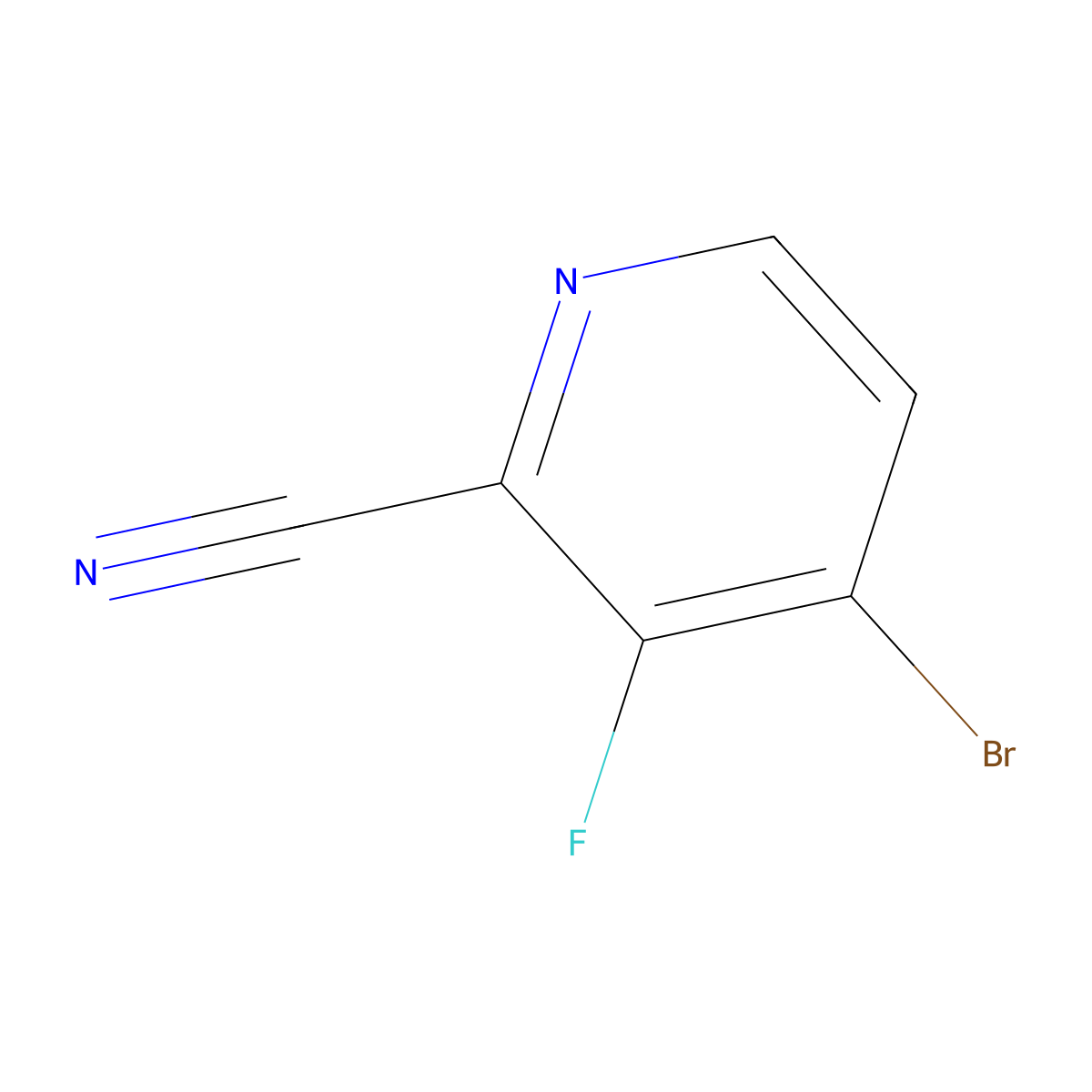 4-Bromo-3-fluoro-pyridine-2-carbonitrile molecular structure, CAS 1780027-97-5