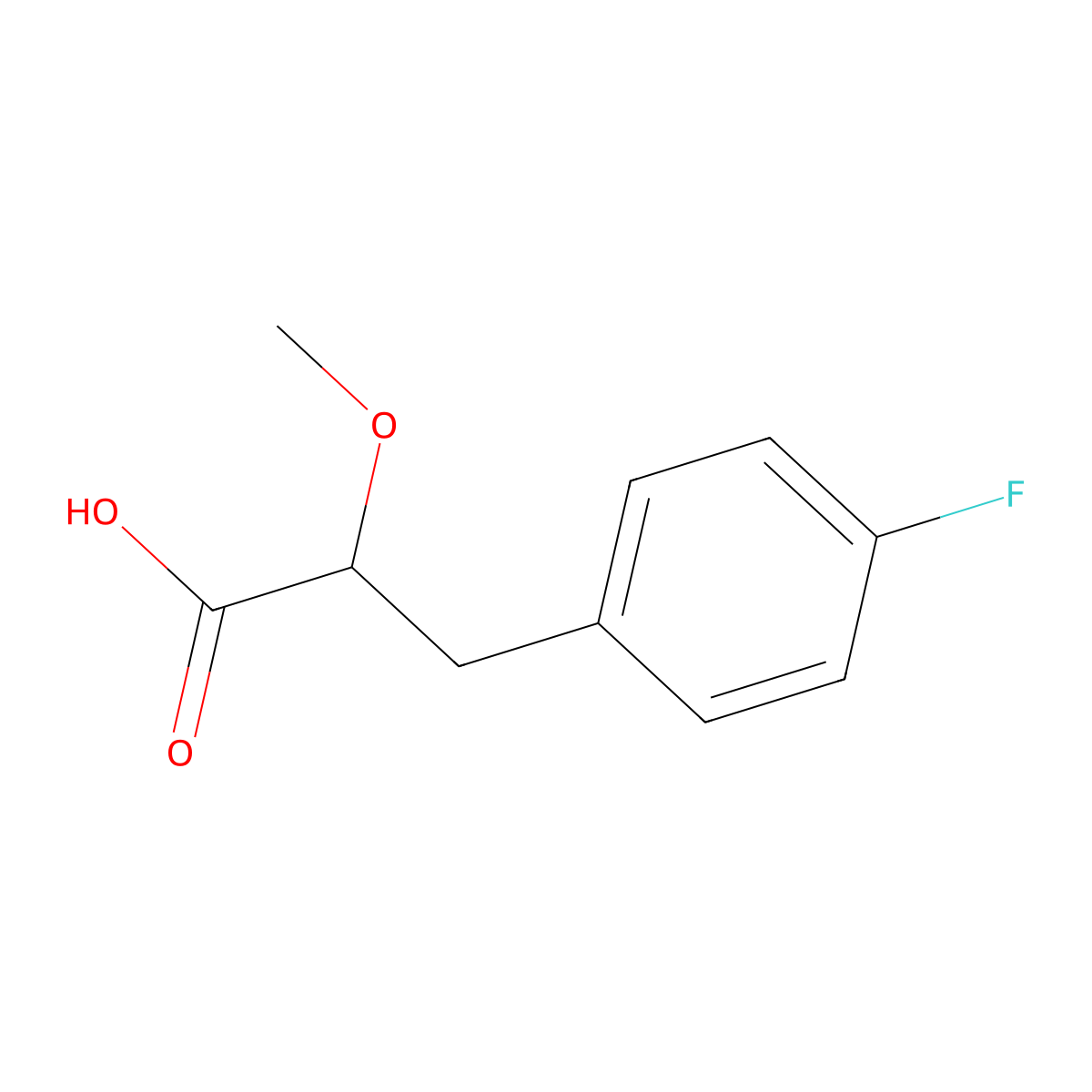 3-(4-Fluorophenyl)-2-methoxypropanoic acid molecular structure, CAS 1780028-28-5