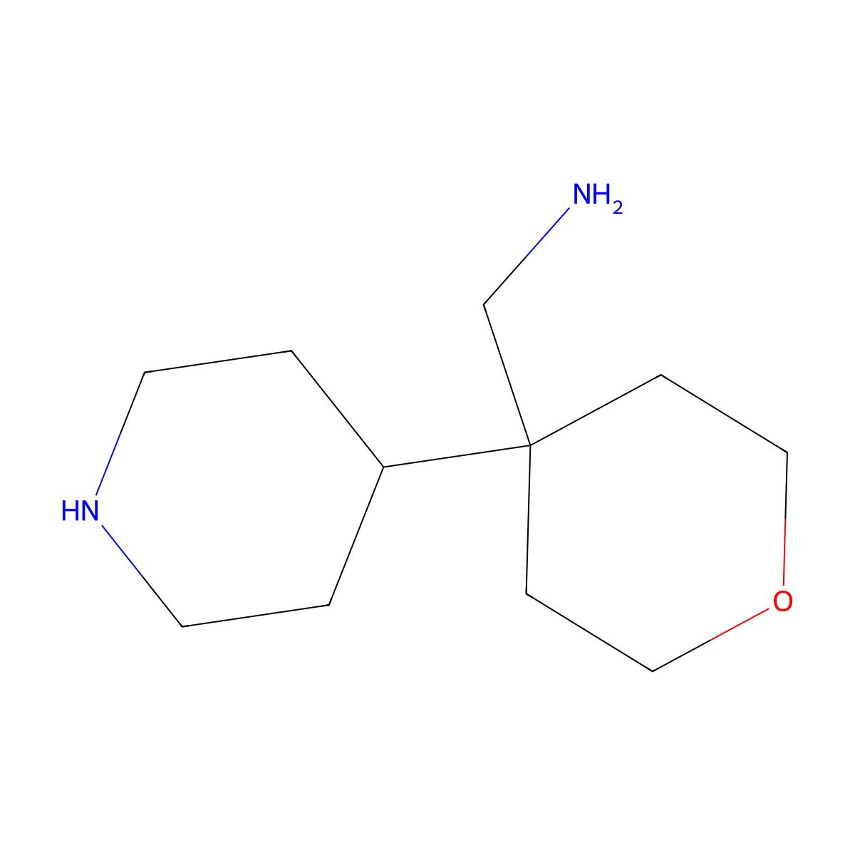 [4-(Piperidin-4-yl)oxan-4-yl]methanamine molecular structure, CAS 1780035-64-4