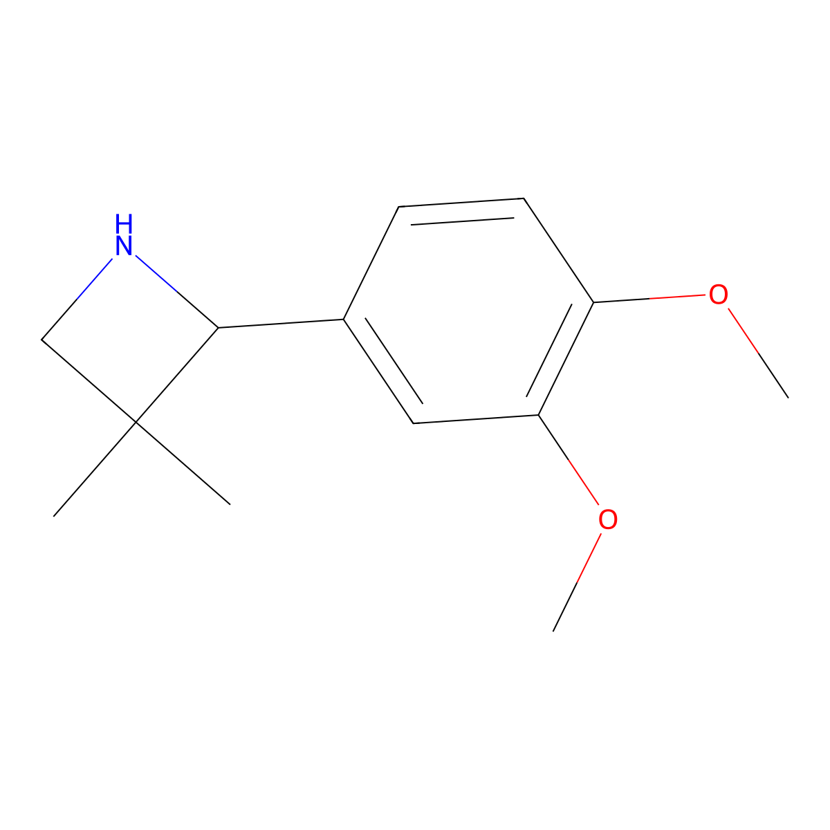 2-(3,4-Dimethoxyphenyl)-3,3-dimethylazetidine molecular structure, CAS 1780038-31-4