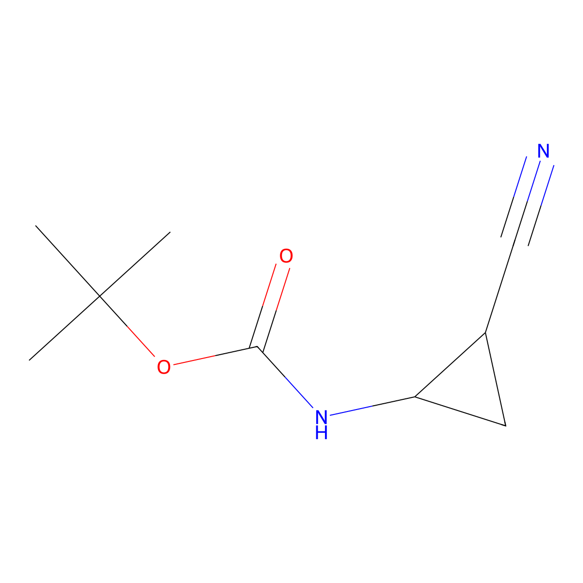 tert-butyl N-(2-cyanocyclopropyl)carbamate molecular structure, CAS 1780038-41-6