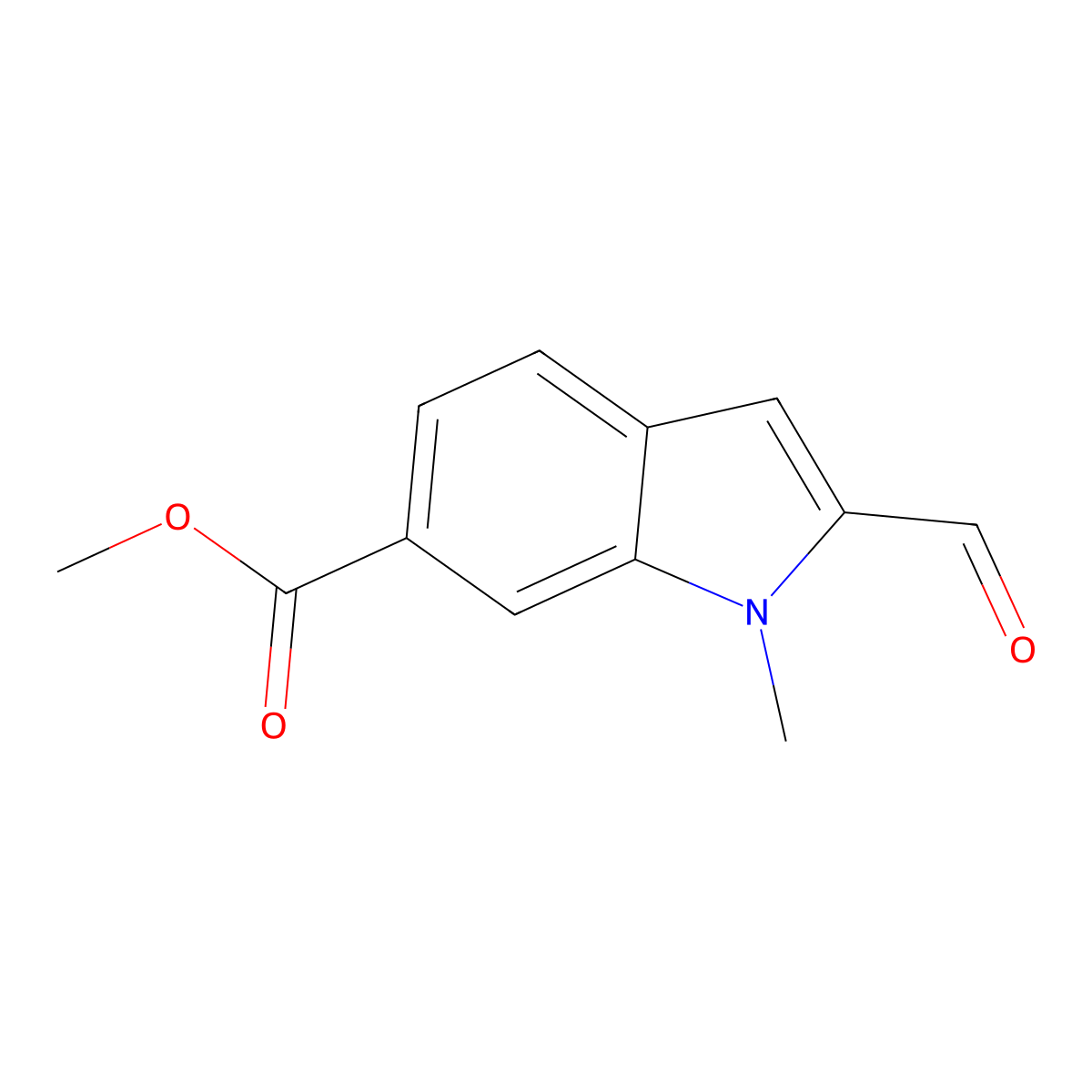 Methyl 2-formyl-1-methyl-1H-indole-6-carboxylate molecular structure, CAS 1780038-55-2