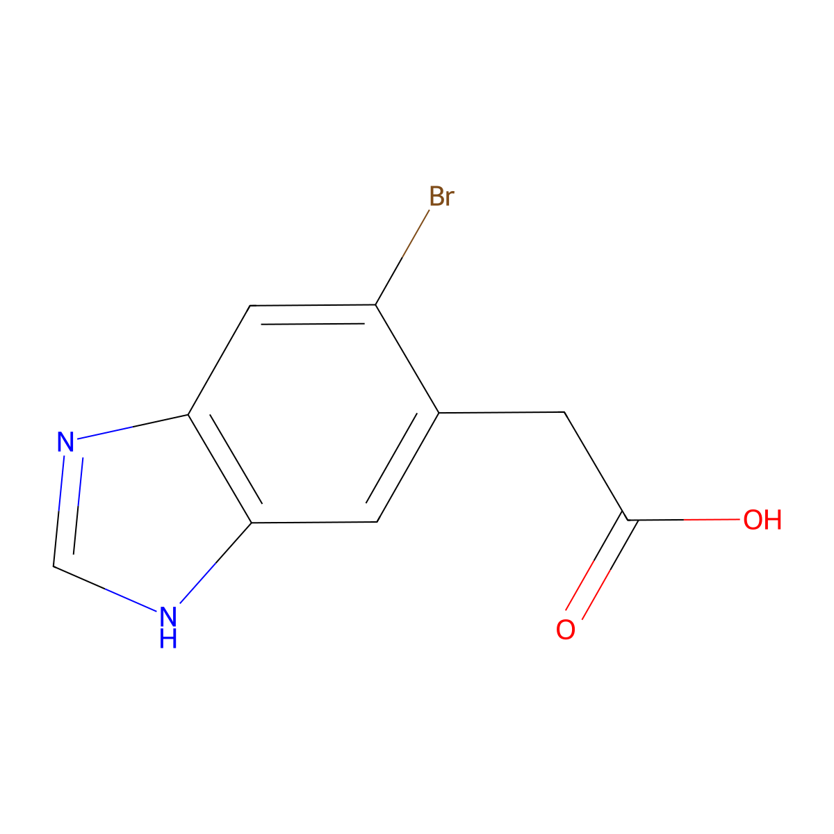 2-(5-bromo-1H-1,3-benzodiazol-6-yl)acetic acid molecular structure, CAS 1780041-73-7