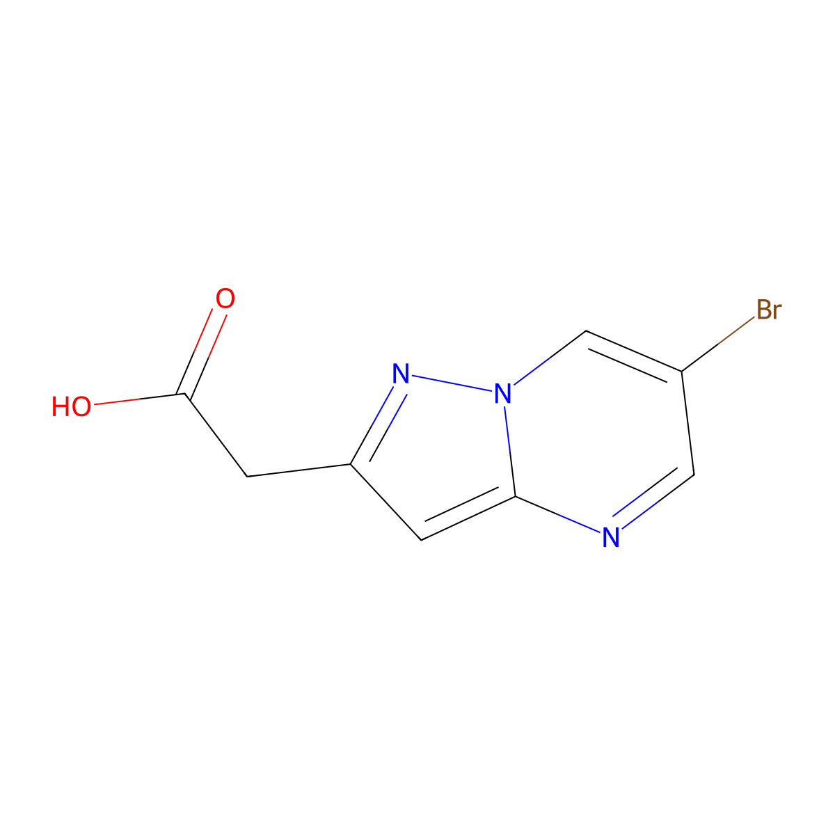 2-{6-Bromopyrazolo[1,5-a]pyrimidin-2-yl}acetic acid molecular structure, CAS 1780041-95-3