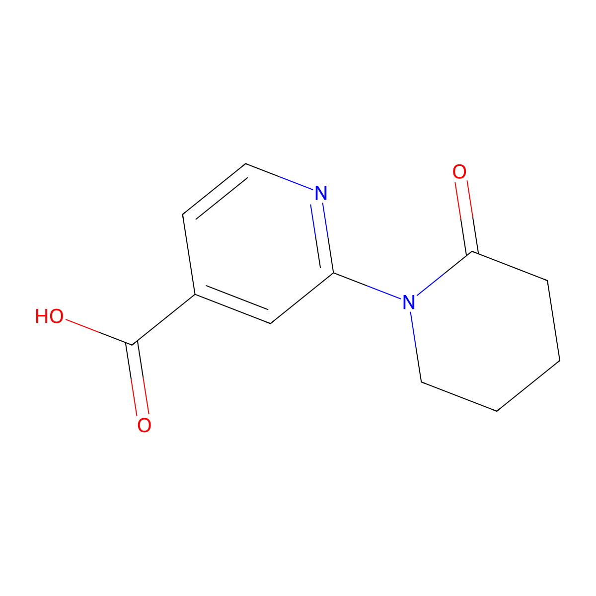 2-(2-Oxopiperidin-1-yl)pyridine-4-carboxylic acid molecular structure, CAS 1780043-27-7
