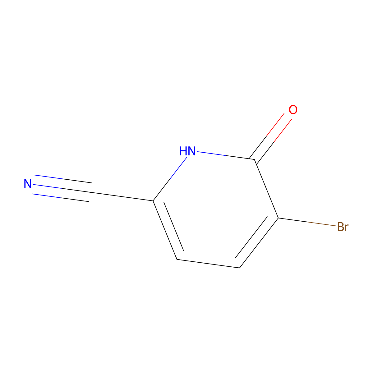5-Bromo-6-oxo-1,6-dihydropyridine-2-carbonitrile molecular structure, CAS 1780045-62-6